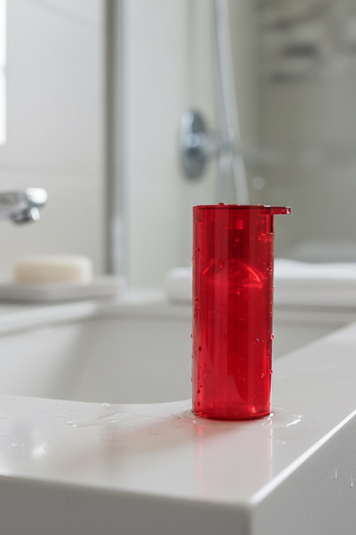 Kırmızı Akrilik Sıvı Sabunluk 250 ml - Modern Banyo Aksesuarı 5