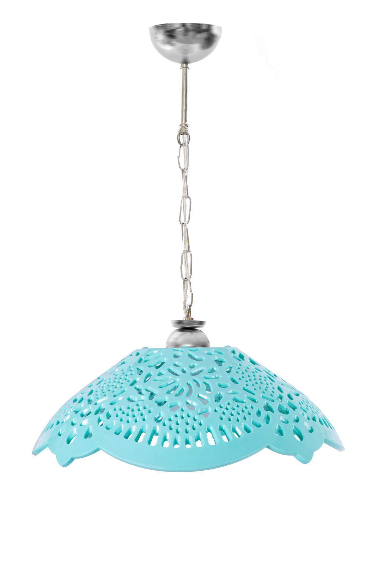 Turkuaz Akrilik Avize Soft Modern Aydınlatma 35x35x12 cm Salon ve Oturma Odası İçin 4