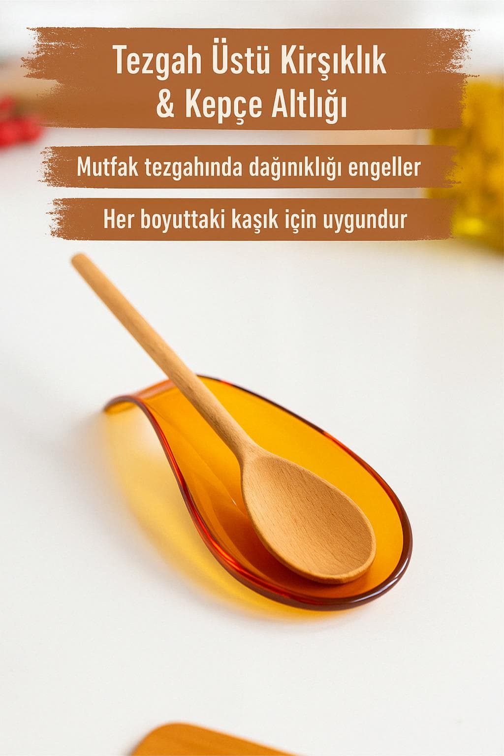 Akrilik Bal Tezgah Üstü Kirli Kaşıklık & Kepçe Altlığı