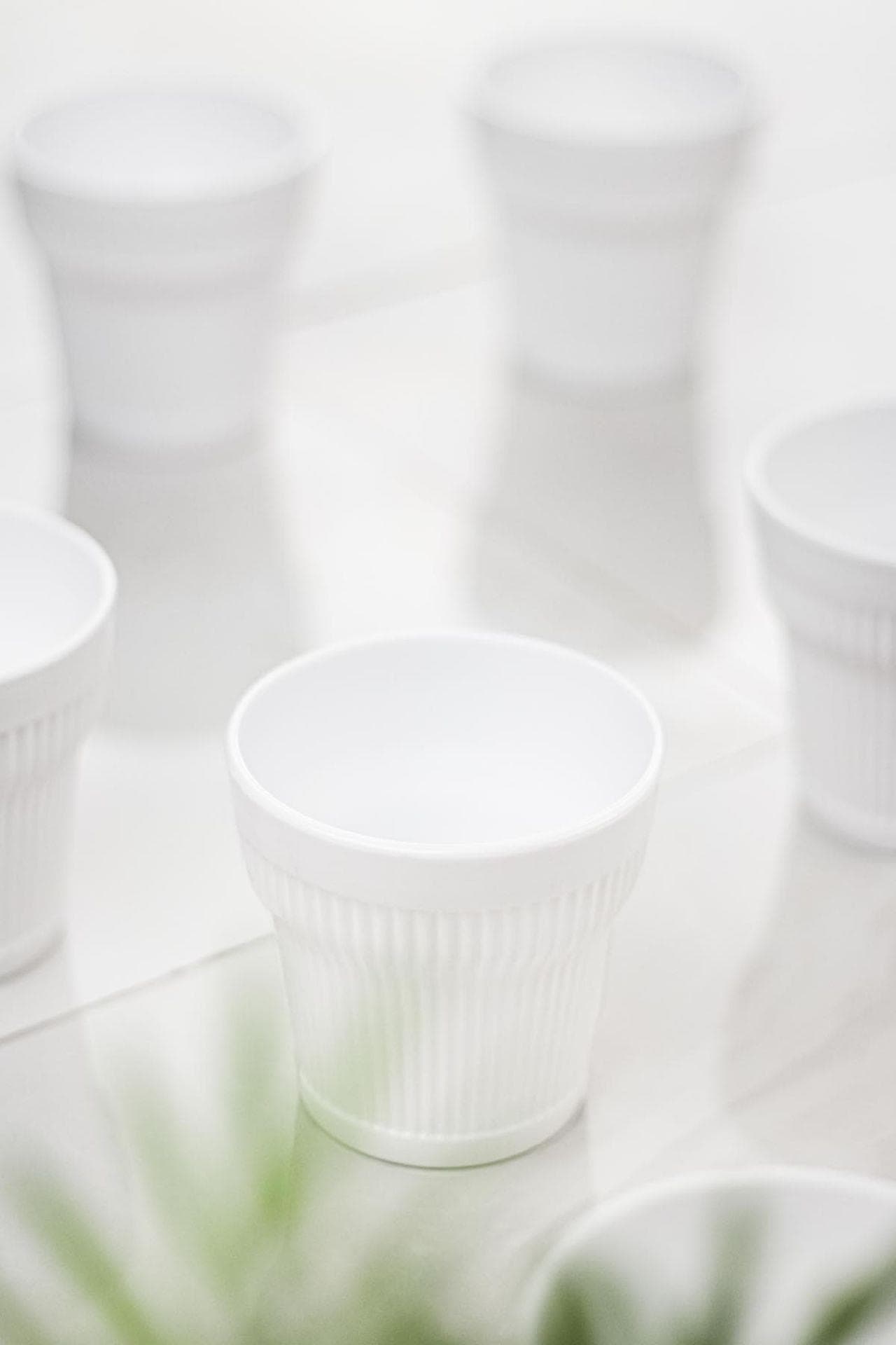 Ew's Akrilik Beyaz Kısa Bardak 300 ml - Kırılmaz Su ve Kahve Bardağı 6