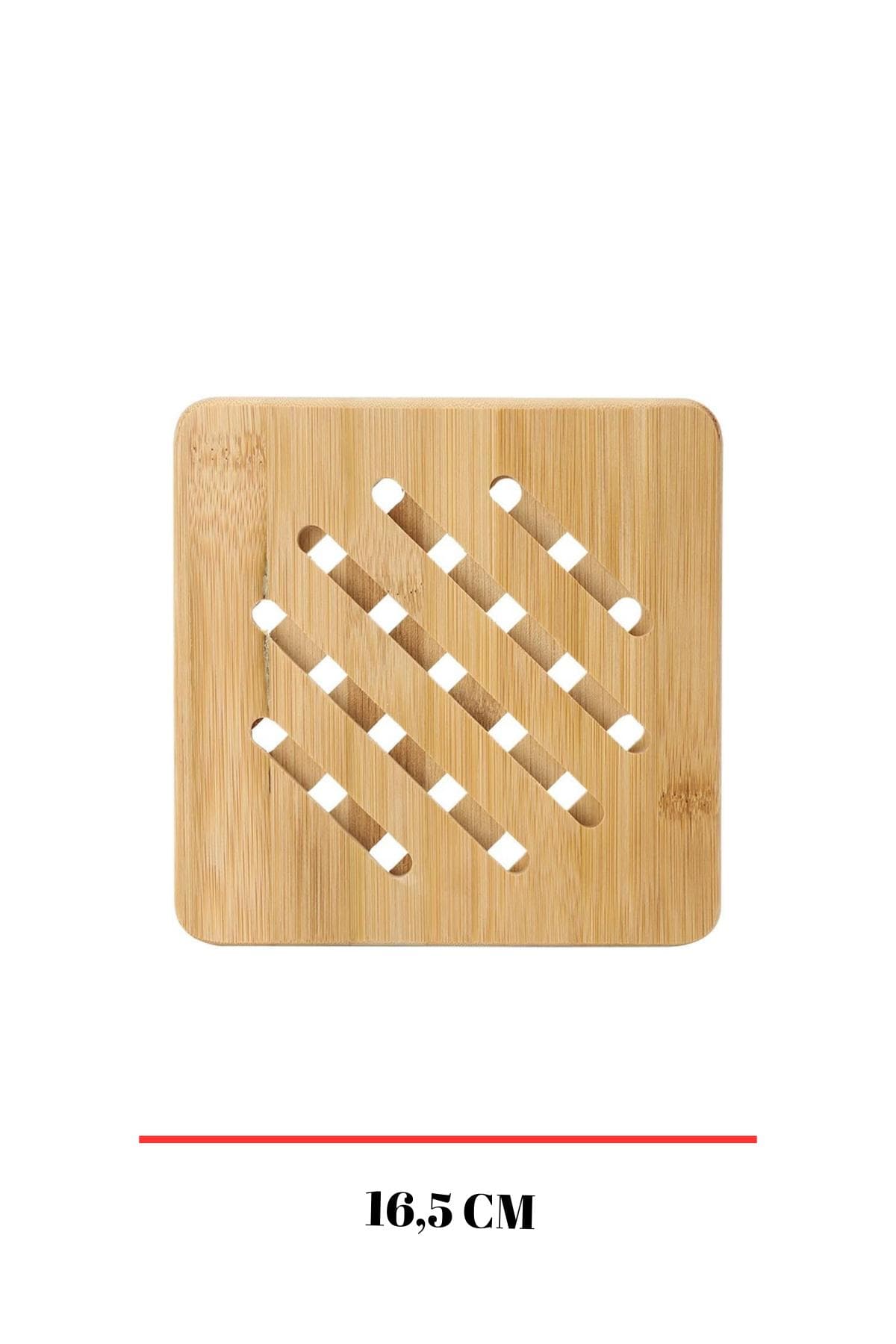 Bambu Nihale Kare 16,5 cm - Doğal ve Isıya Dayanıklı Sofra Nihalesi 3