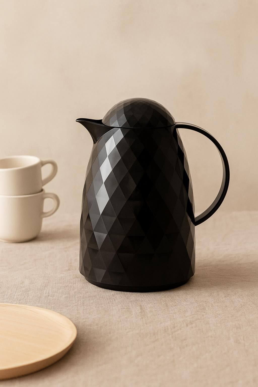 1 Lt Akrilik Siyah Çay Termosu 12 Saat Sıcak 24 Saat Soğuk