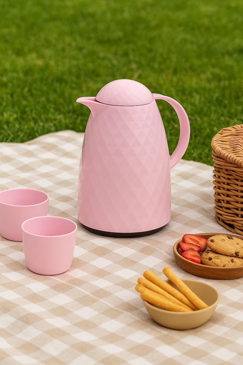 Akrilik Soft Pembe Çay Termosu 1 Lt - 12 Saat Sıcak 24 Saat Soğuk Tutar 4