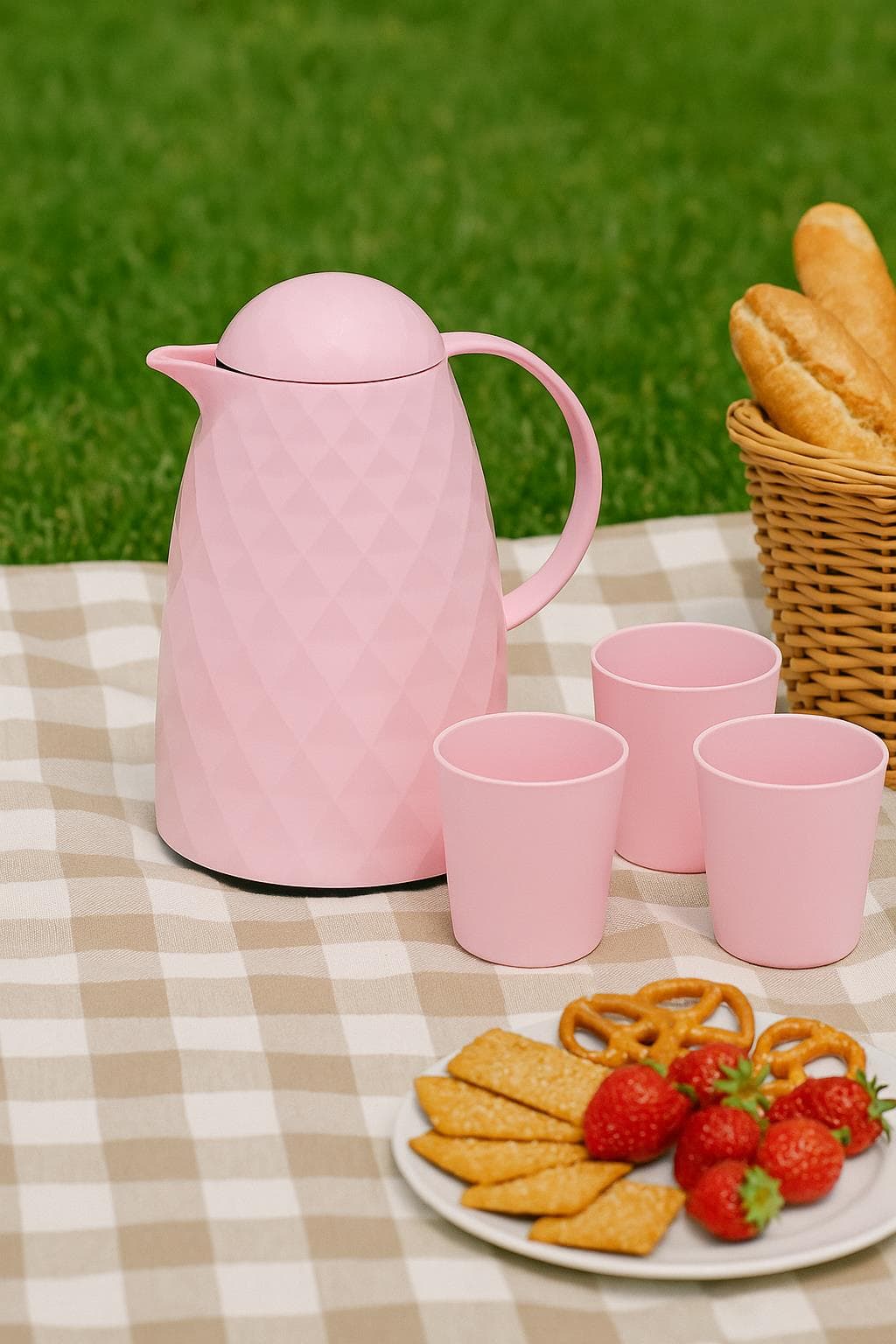 Akrilik Soft Pembe Çay Termosu 1 Lt - 12 Saat Sıcak 24 Saat Soğuk Tutar 5