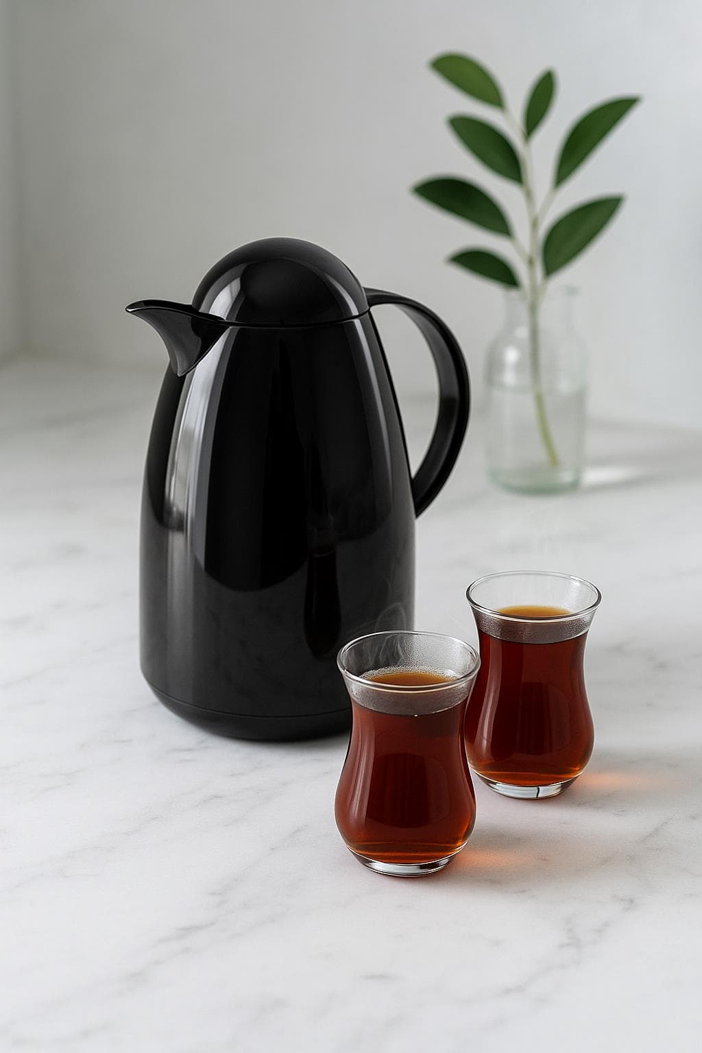 1 Lt Akrilik Siyah Çay Termosu 12 Saat Sıcak 24 Saat Soğuk - 2828 4