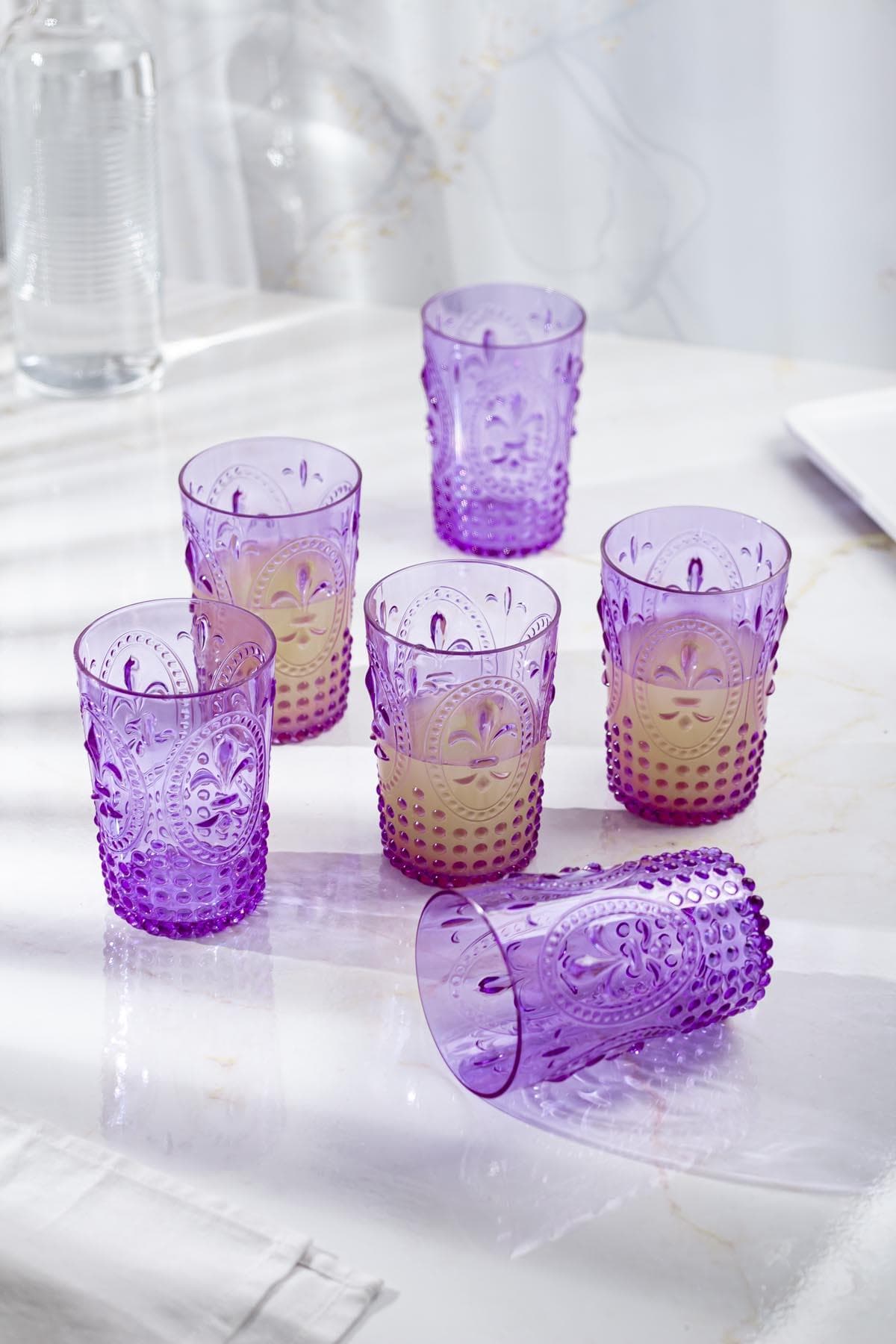 Akrilik Mor Kısa Bardak & Su Meşrubat Kahve Yanı Bardağı 400 ml ( Cam Değildir ) 4