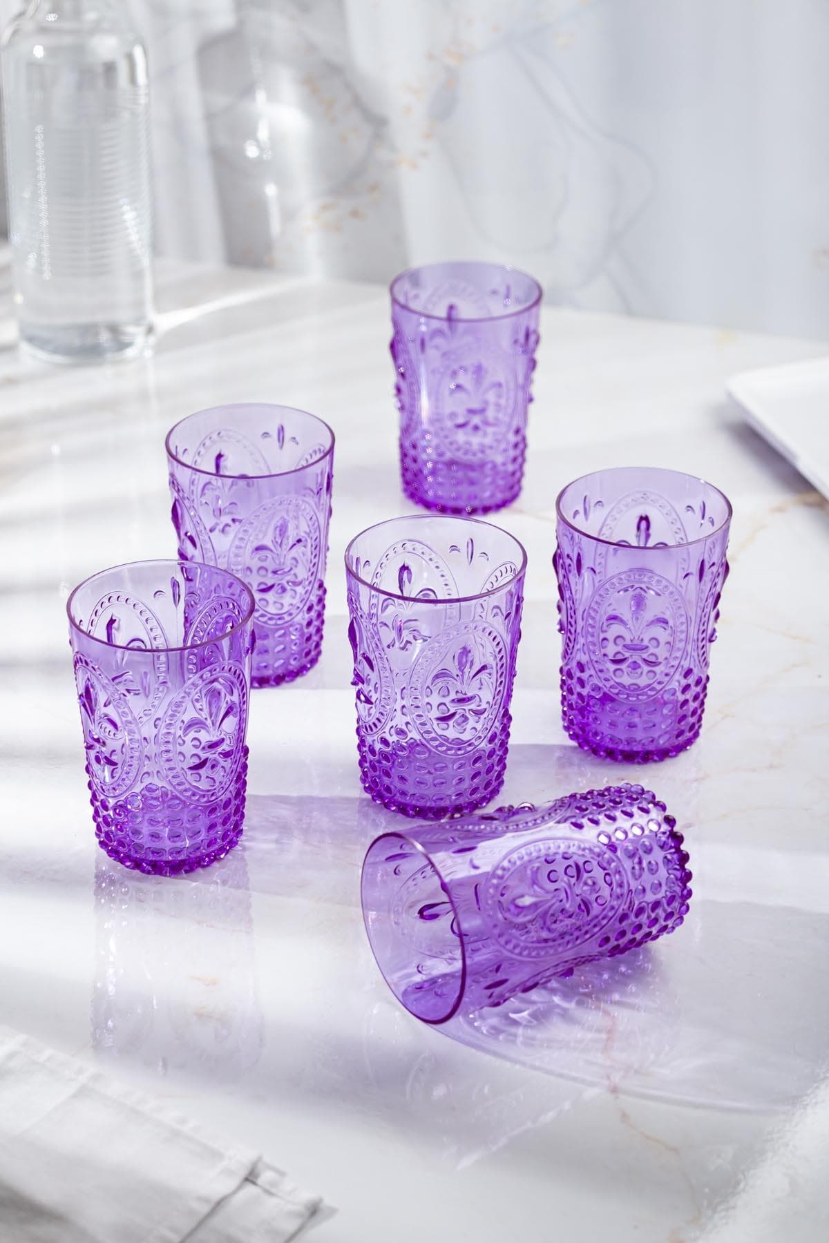 Akrilik Mor Kısa Bardak & Su Meşrubat Kahve Yanı Bardağı 400 ml ( Cam Değildir ) 5