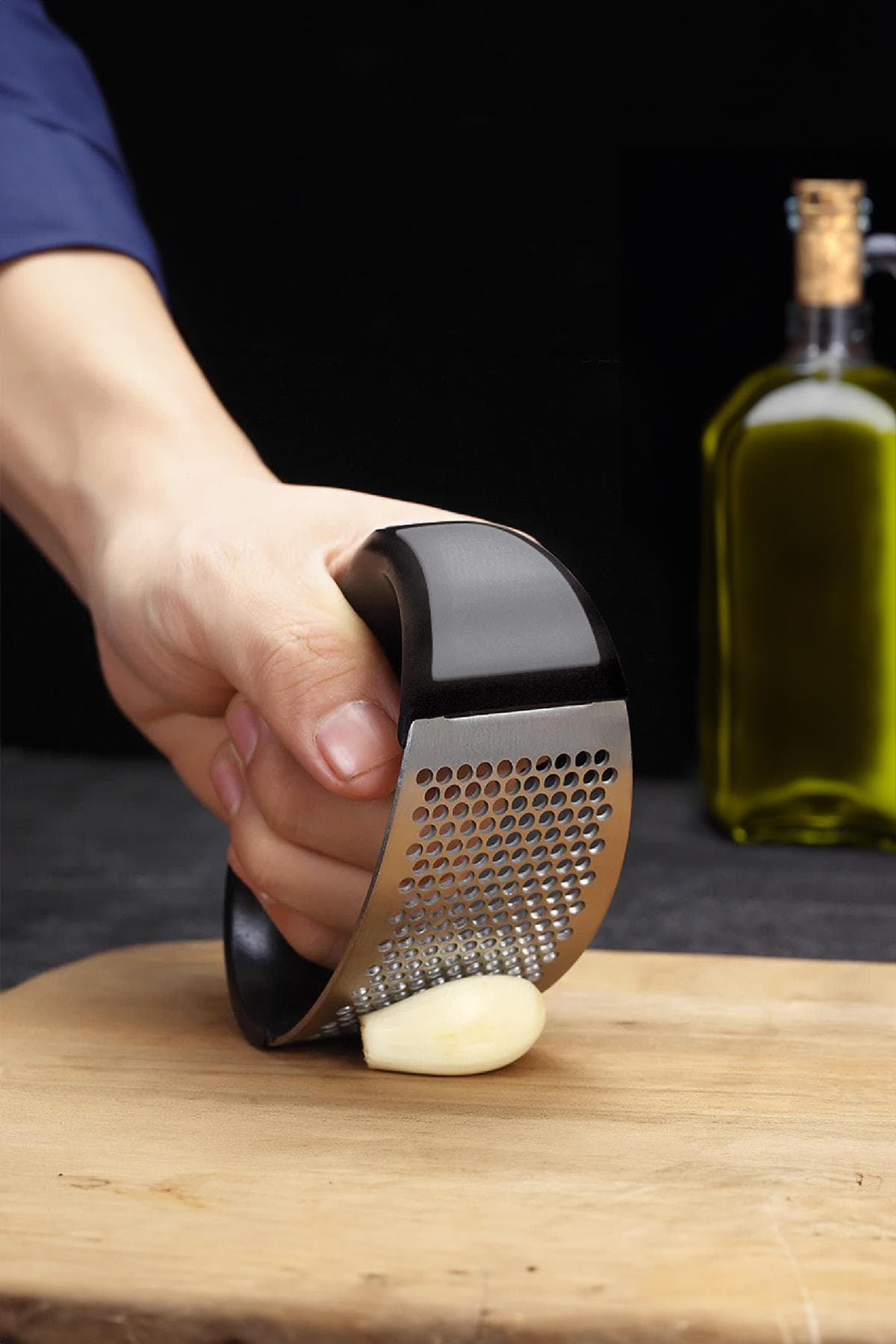 Ew's Kitchenware Paslanmaz Çelik Sarımsak Ezici Doğrayıcı, Ergonomik Tutma Kollu 3