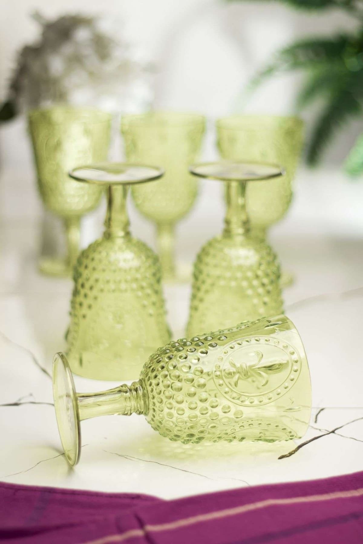 Akrilik Yeşil Tekli Kadeh & Su Meşrubat Kahve Yanı Bardağı 450 Ml 5