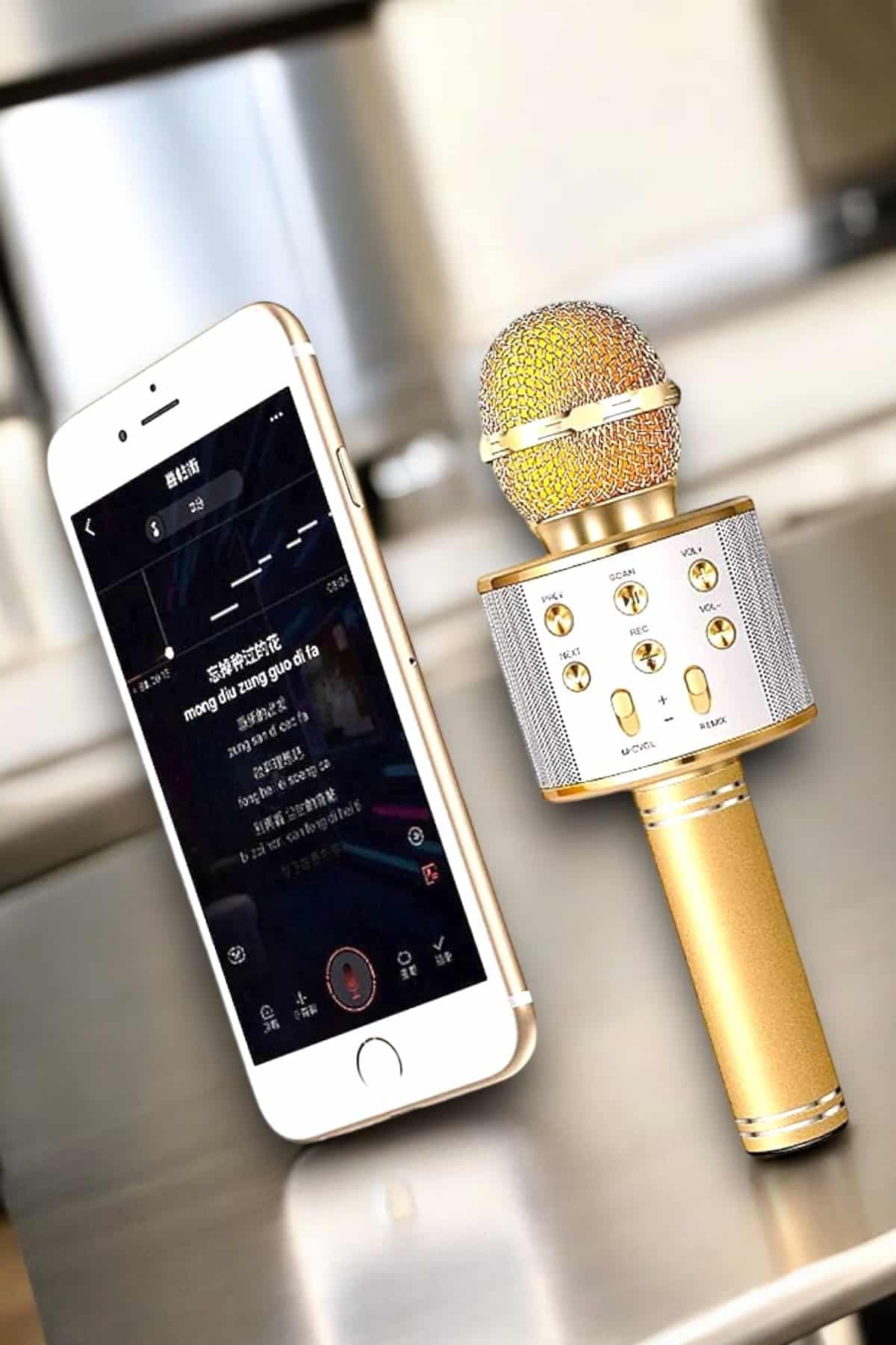 Şarjlı ve Uzun Pil Ömürlü Karaoke Mikrofon USB Bellek Destekli, Profesyonel Ses 3
