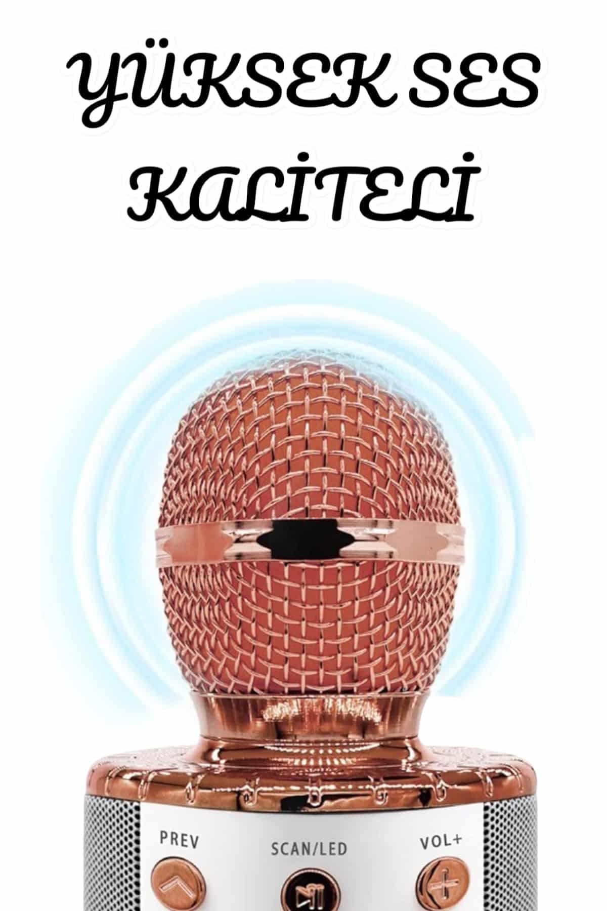 Şarjlı ve Uzun Pil Ömürlü Karaoke Mikrofon USB Bellek Destekli, Profesyonel Ses 4