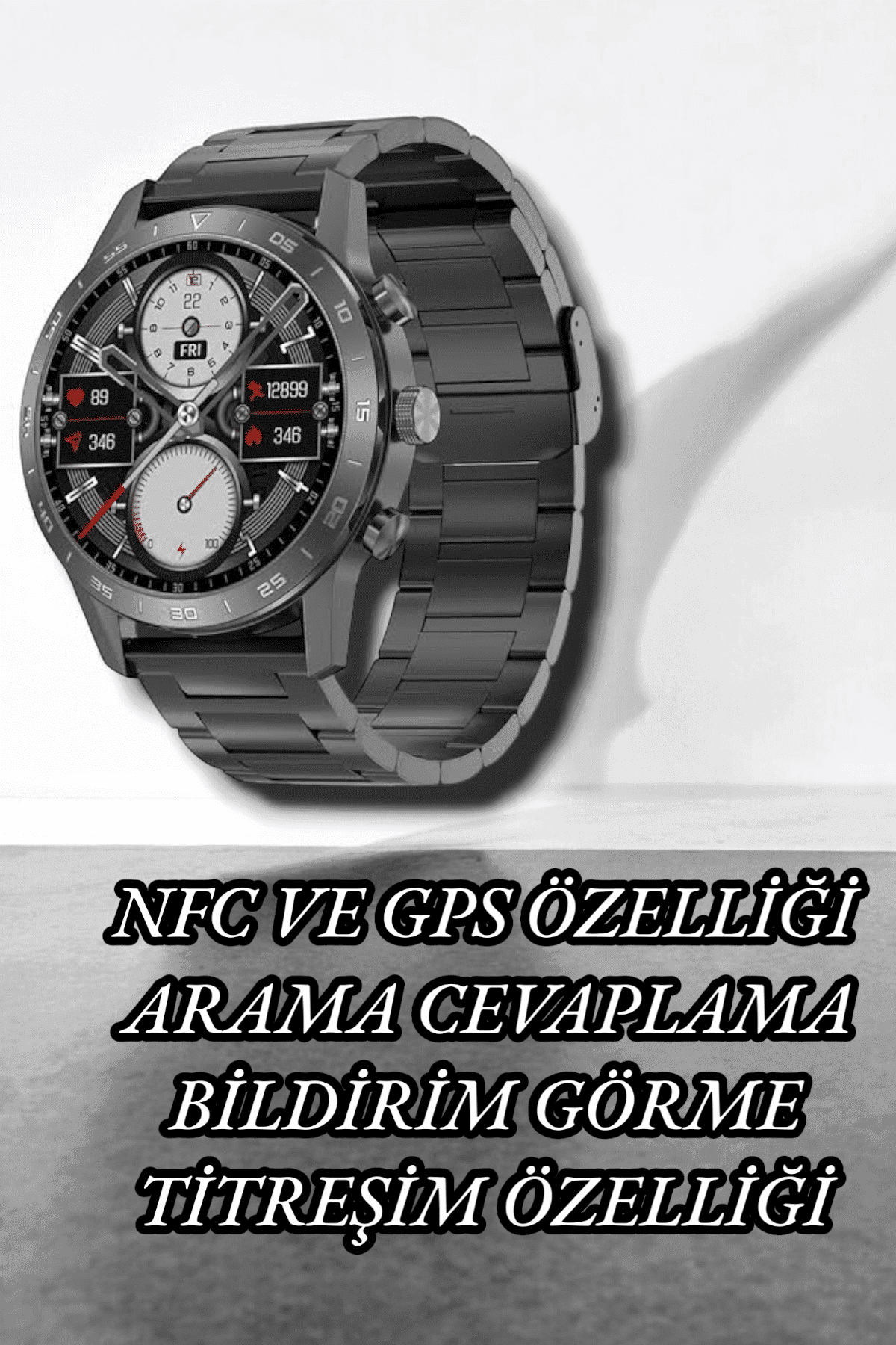 NFC ve Kablosuz Şarjlı Akıllı Saat EKG, Nabız & Spor Modları ile iOS ve Android Uyumlu 6