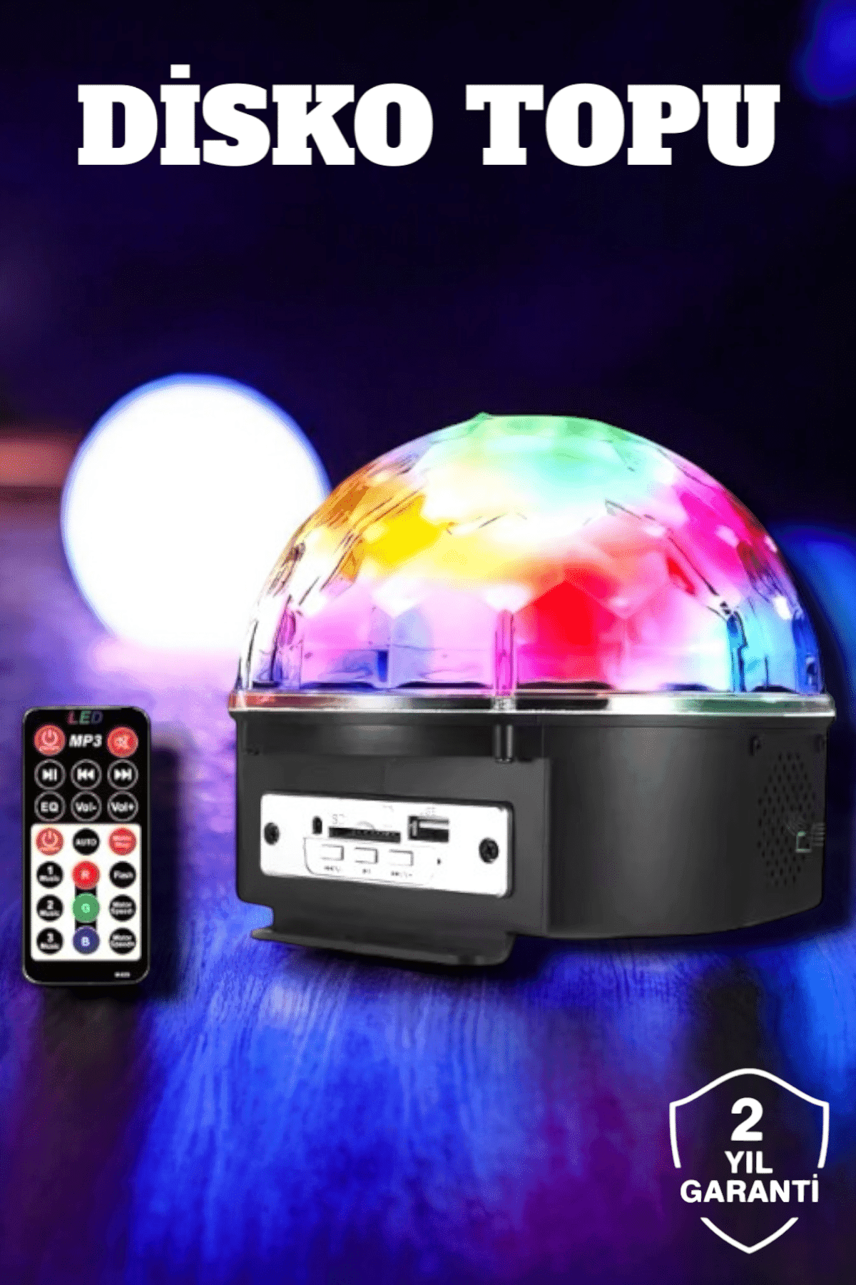 Bluetooth ve Uzaktan Kumandalı Çok Renkli Masaüstü Disko Topu