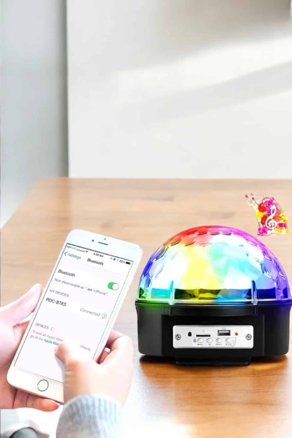 Kompakt Tasarımlı, Telefon Kontrollü Disko Topu Işıkları 5