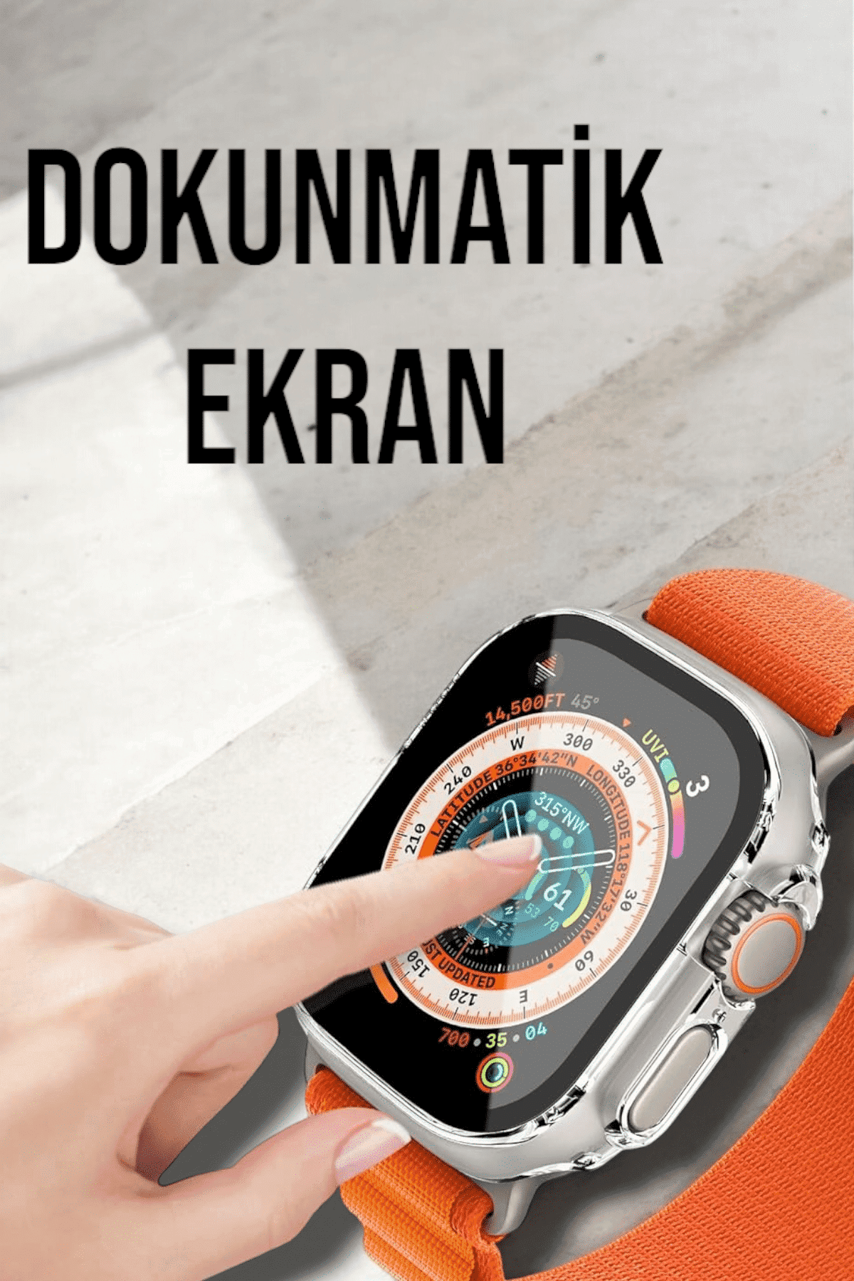 Bluetooth Bağlantılı 49MM Dokunmatik Akıllı Saat Sağlık ve Spor Takip Özellikli 3