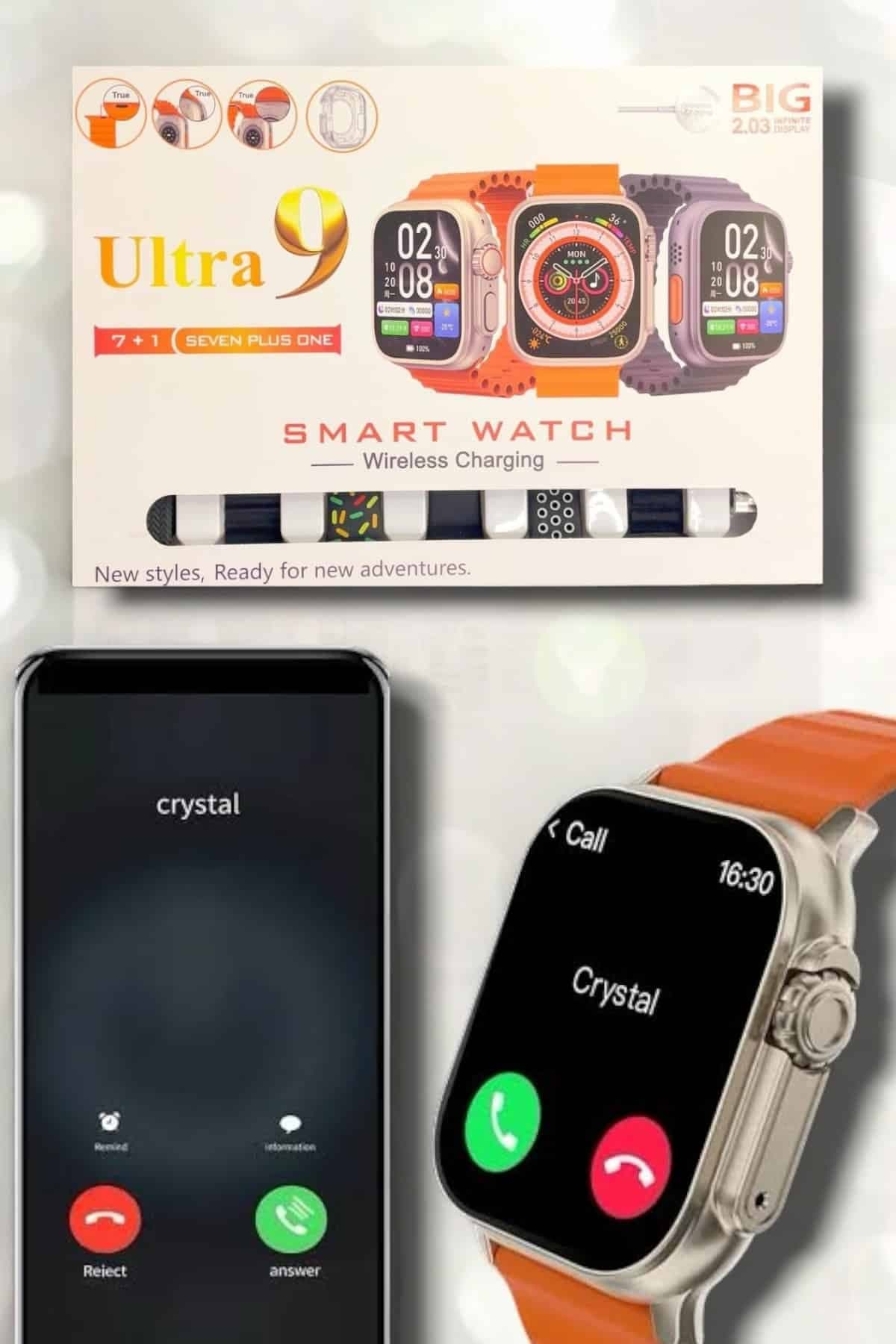 Akıllı Saat 2.09 İnç HD Ekran Bluetooth Sağlık Takibi Spor Modları 5