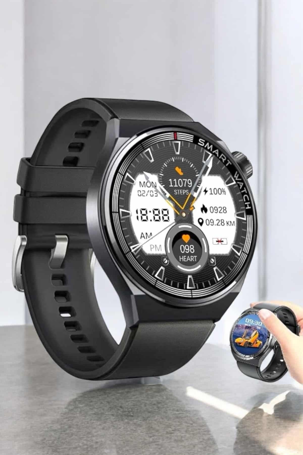 GT3 Max Akıllı Saat Uyku Takibi Nabız Sensörü Adımsayar Bildirim ve Arama 4