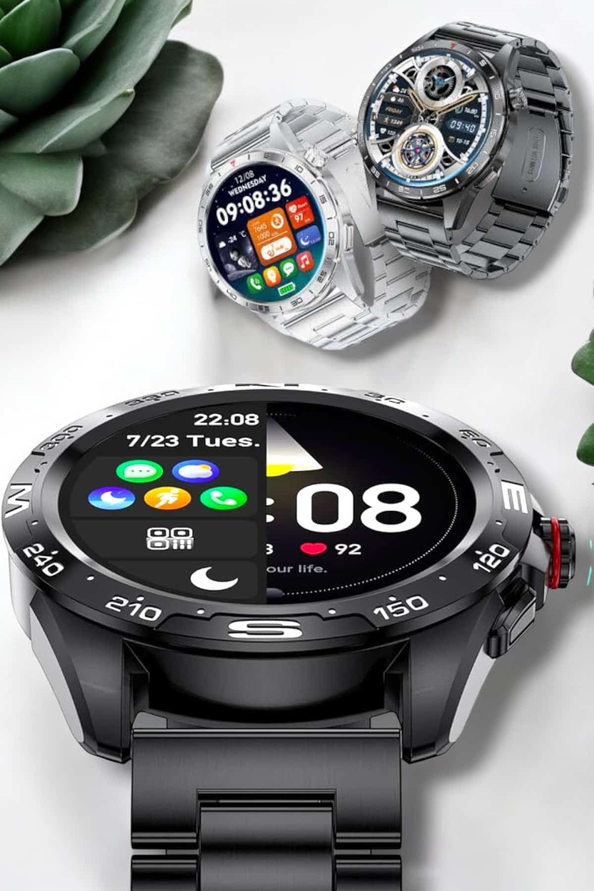 Akıllı Saat Sağlık ve Fitness Takibi Bluetooth Bağlantılı Dokunmatik Ekran 3