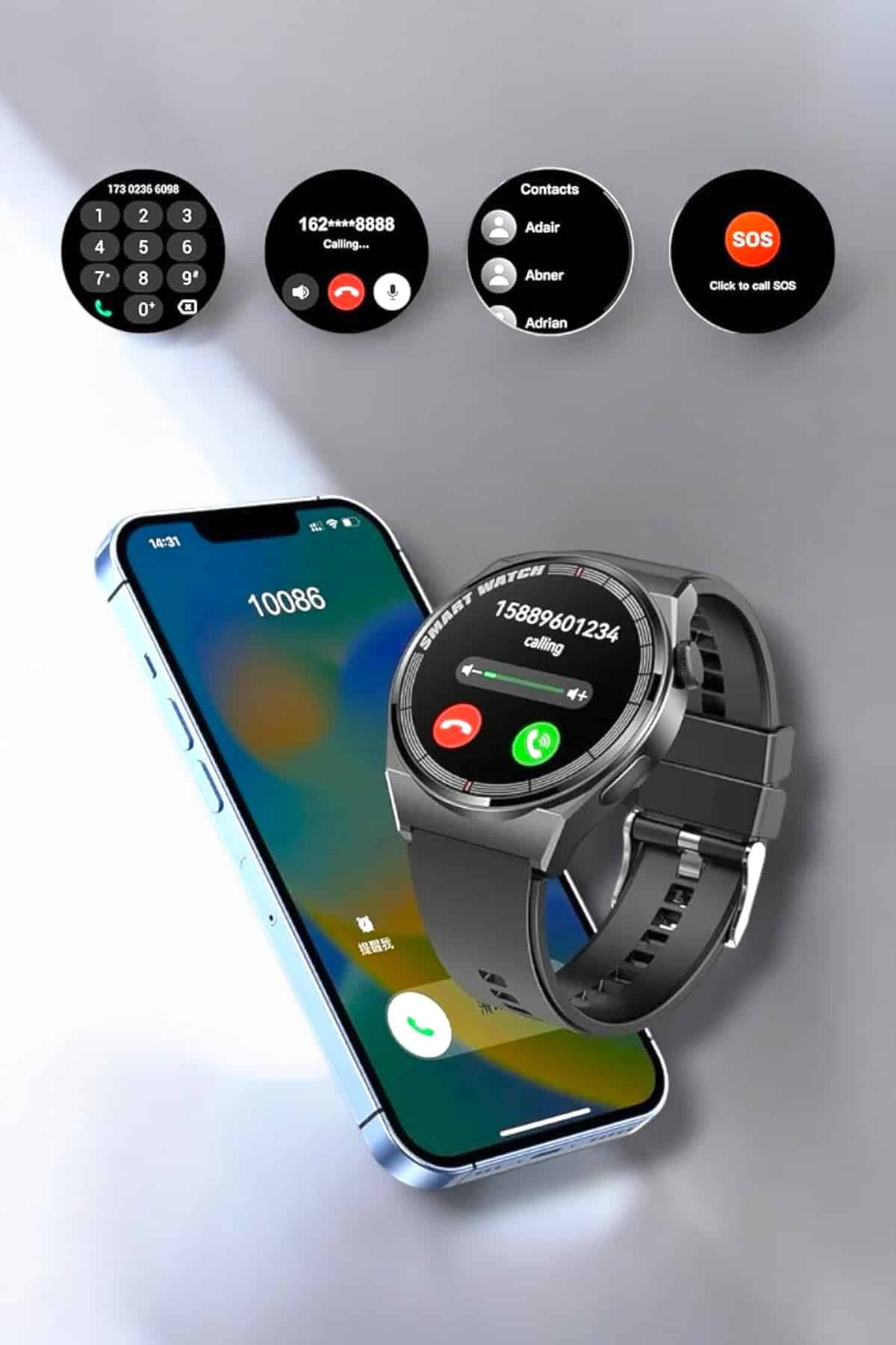 Akıllı Saat Sağlık ve Fitness Takibi Bluetooth Bağlantılı Dokunmatik Ekran 5