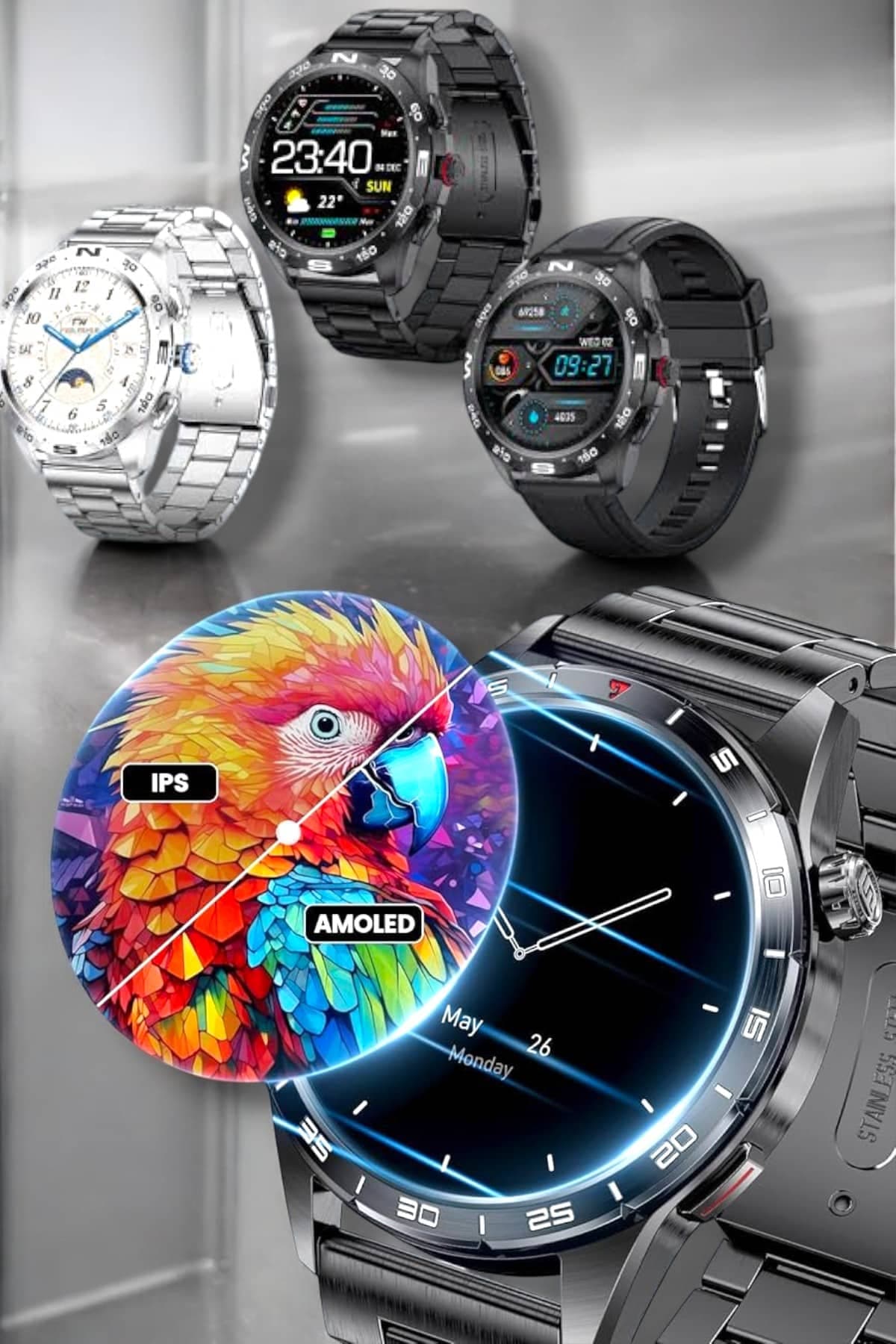 GT3 Max Akıllı Saat Uyku Takibi Nabız Sensörü Adımsayar Bildirim ve Arama 5