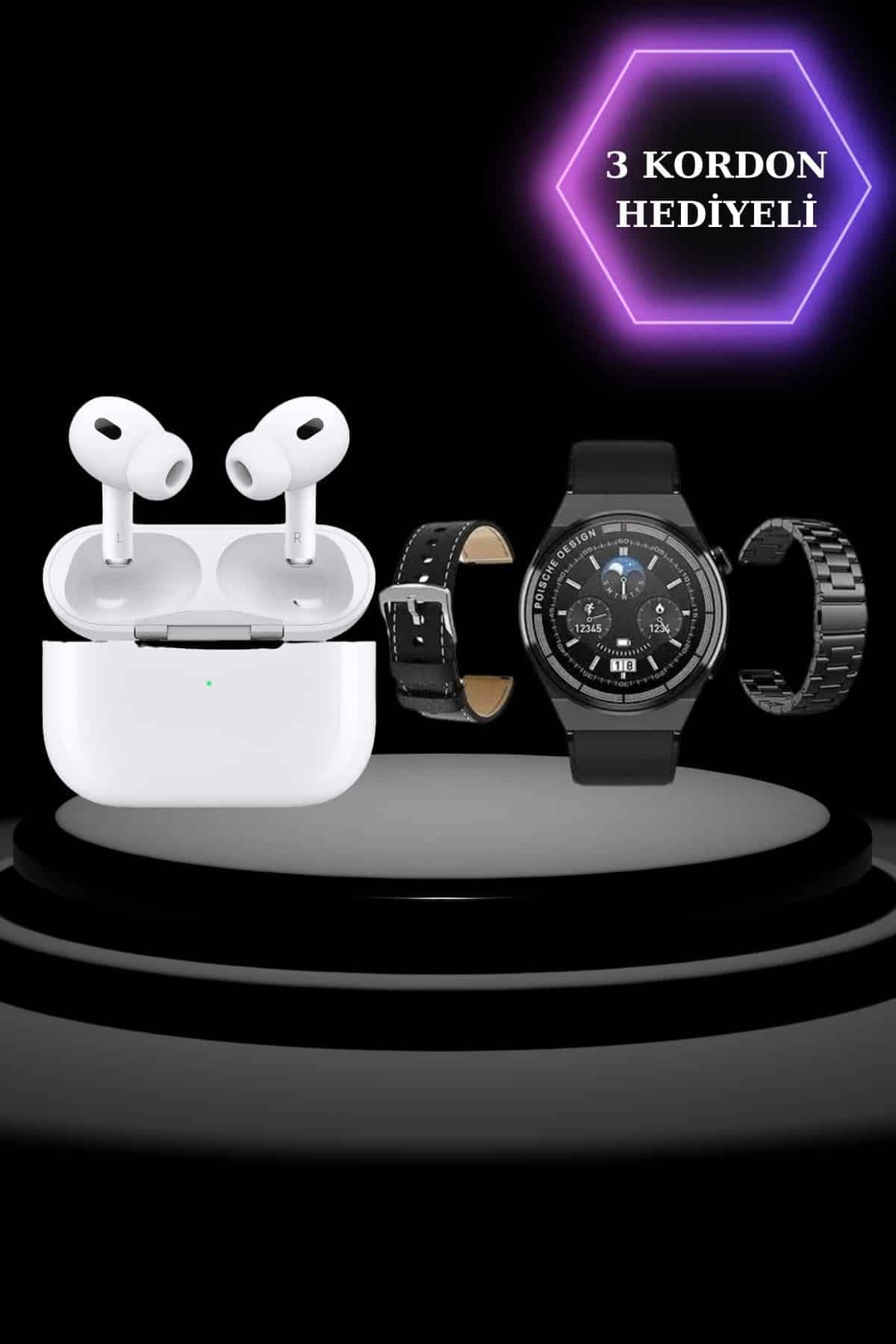 Aynalı Bluetooth Kulaklık Yeni Nesil Akıllı Saat Titreşimli Nabız Ölçer Spor Modları 5