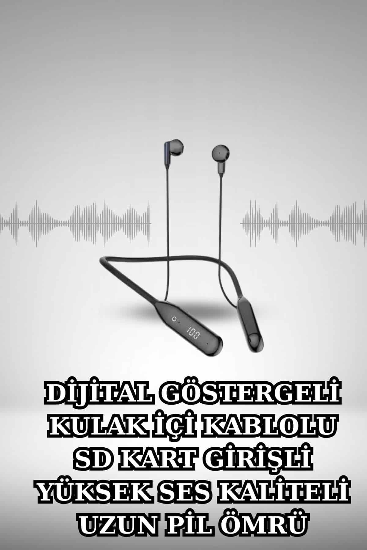Alarm ve Titreşim Özellikli Akıllı Saat ve Mikrofonlu Kablolu Bluetooth Kulaklık 60 Saat 3