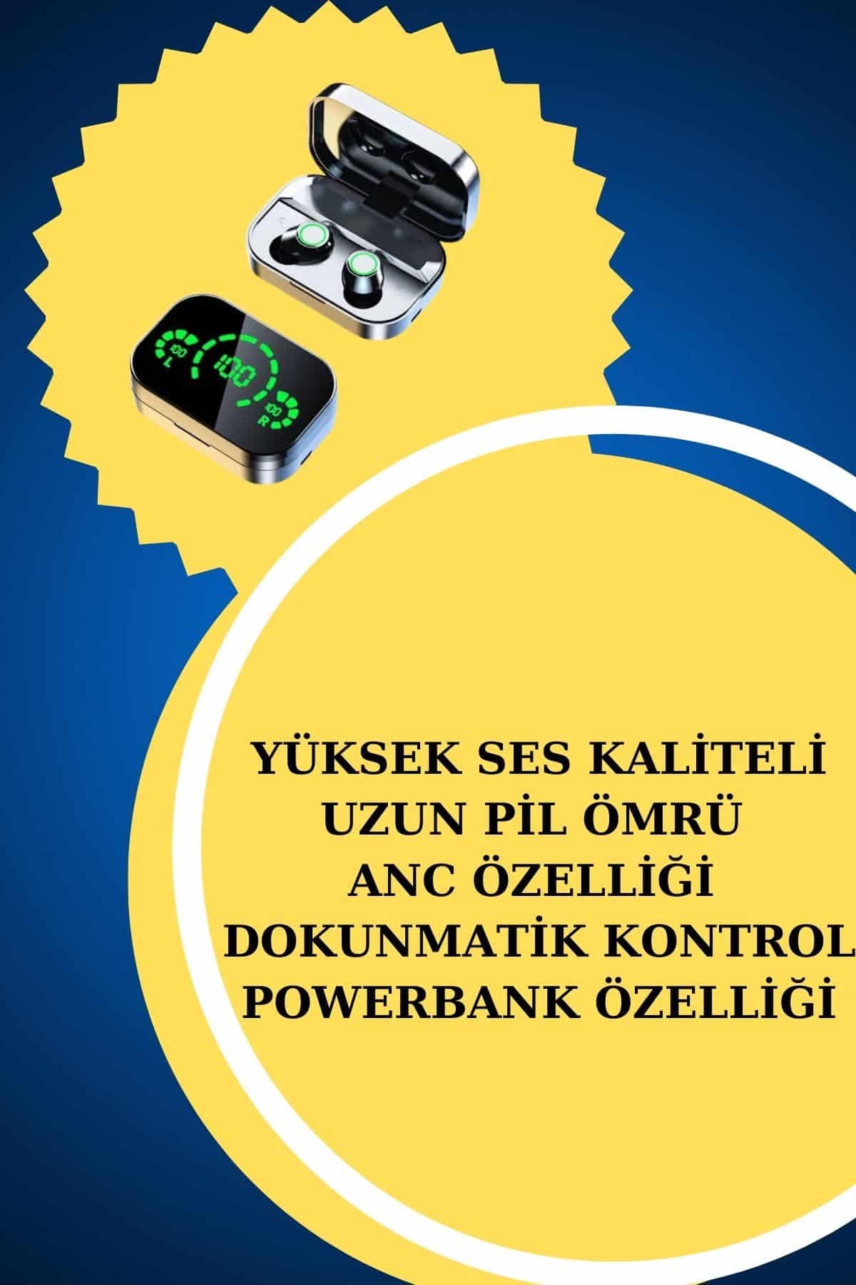Yeni Nesil Kaliteli Akıllı Saat ve Kablosuz Bluetooth Kulaklık  Yüksek Ses Kaliteli 3