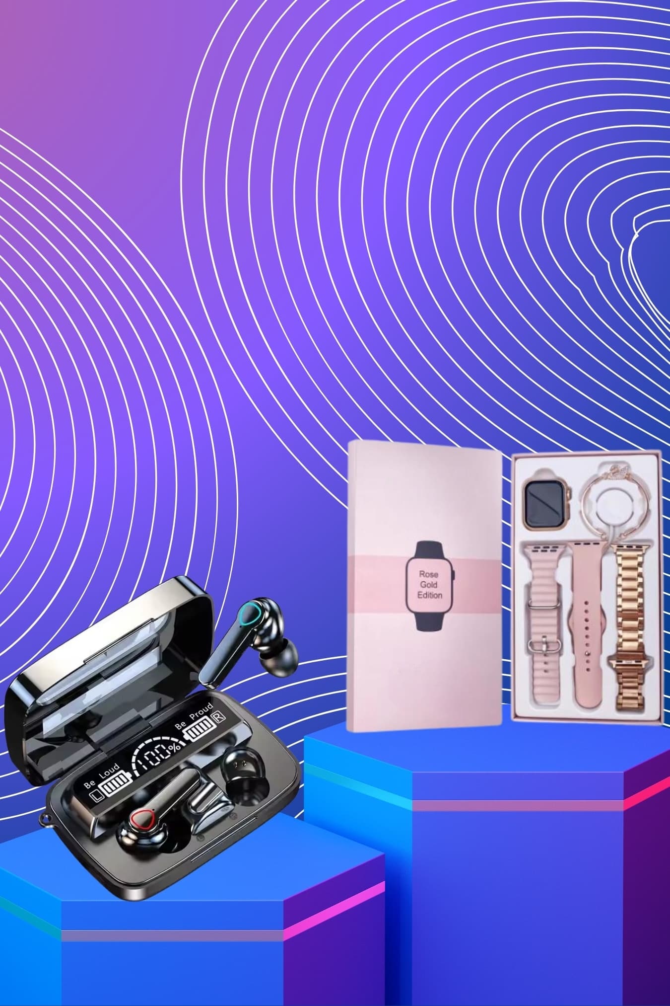 Dijital Göstergeli Powerbank Bluetooth Kulaklık ve Yeni Nesil Amoled Ekran Akıllı Saat 6