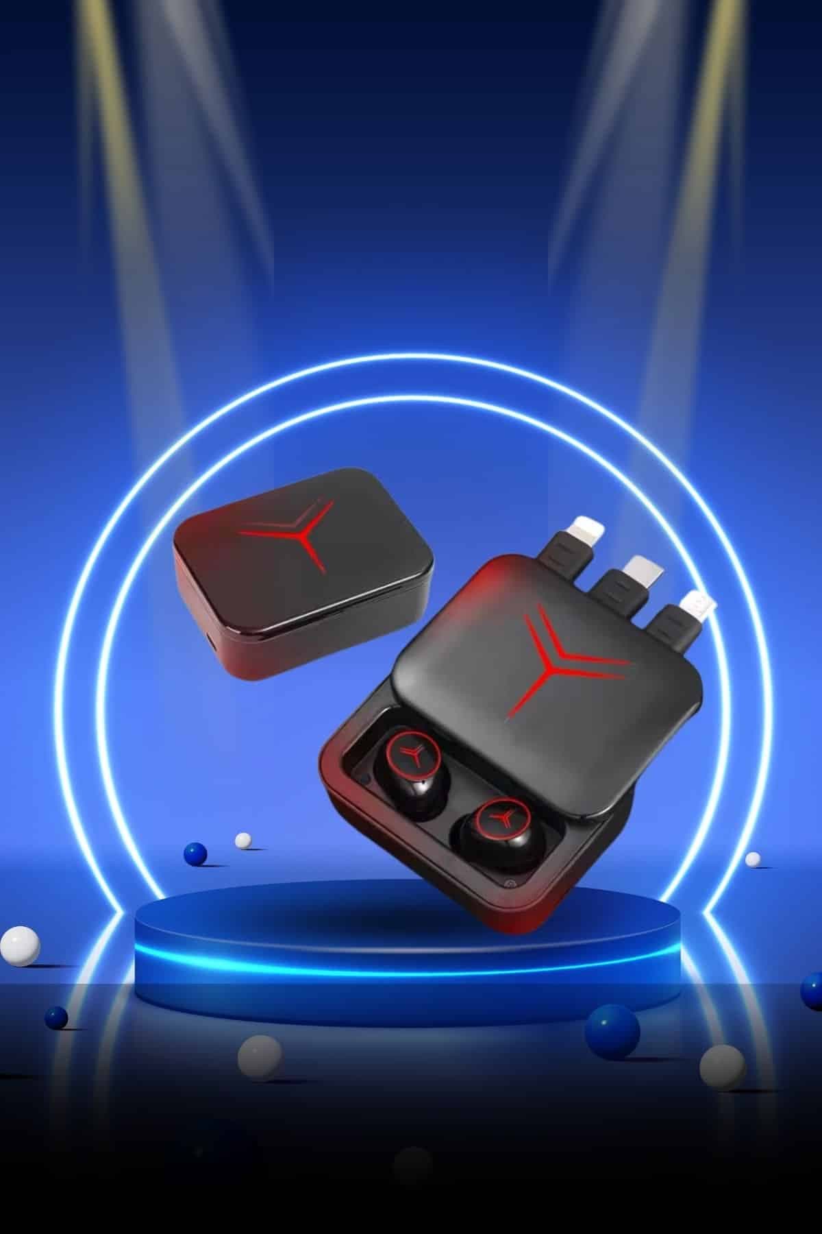 Powerbank Özellikli Bluetooth Kulaklık ve Nabız Ölçer Akıllı Saat Bileklik Hediyeli 3