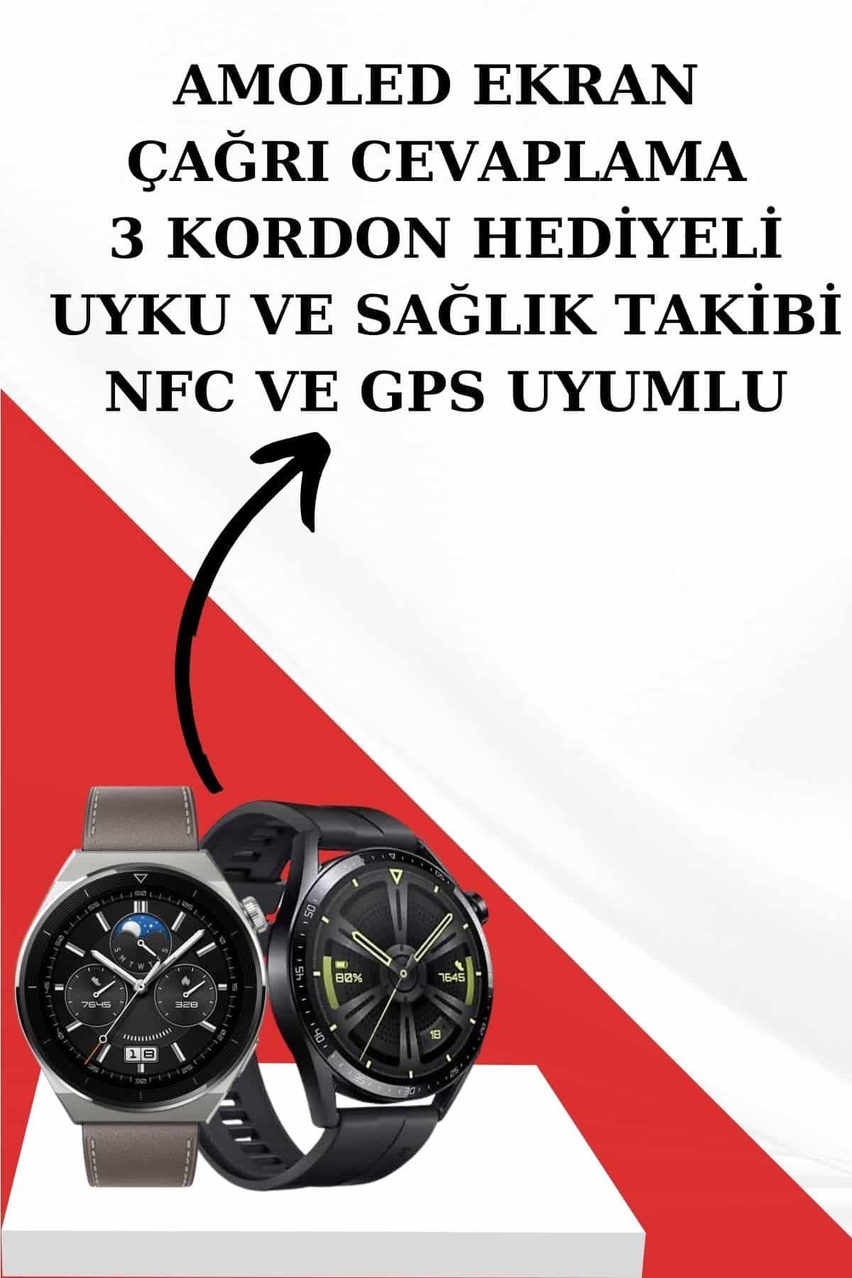 Kablosuz Bluetooth Kulaklık ve Kordon Hediyeli Akıllı Saat Nabız Ölçer Uzun Pil Ömrü 4