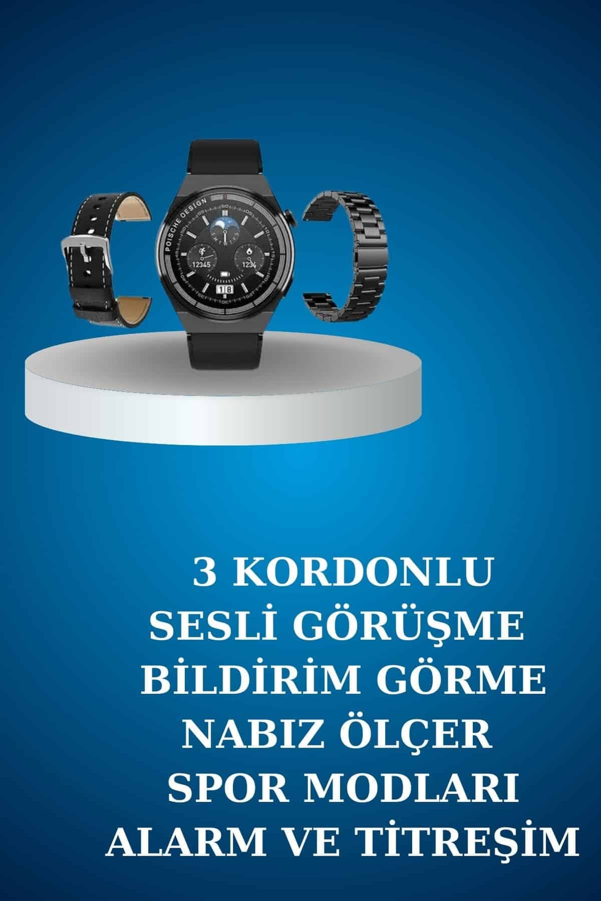Alarm ve Titreşim Özellikli Akıllı Saat ve Mikrofonlu Kablolu Bluetooth Kulaklık 60 Saat 4