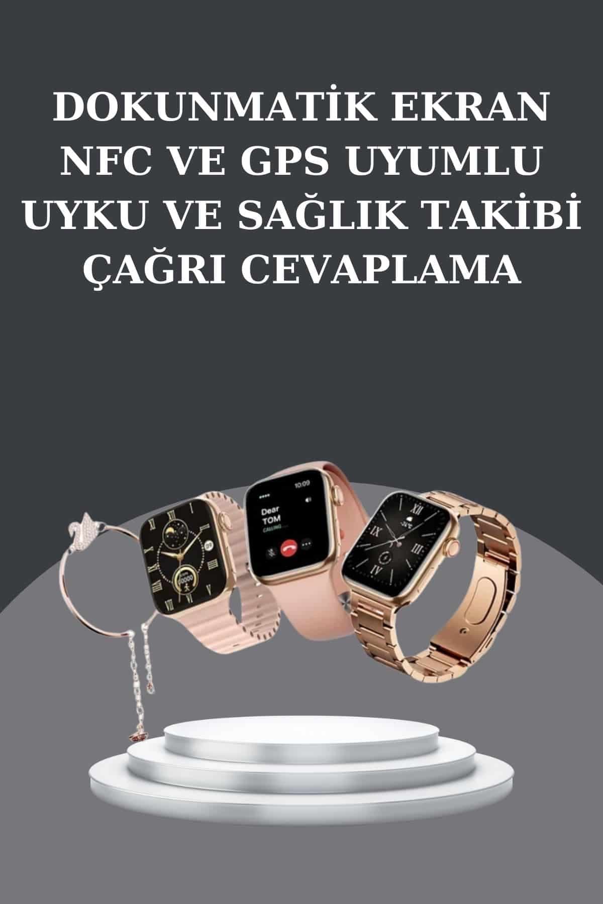 Kadınlara Özel Bileklik Hediyeli Akıllı Saat ve Dijital Göstergeli ANC Özellikli Bluetooth Kulaklık 4