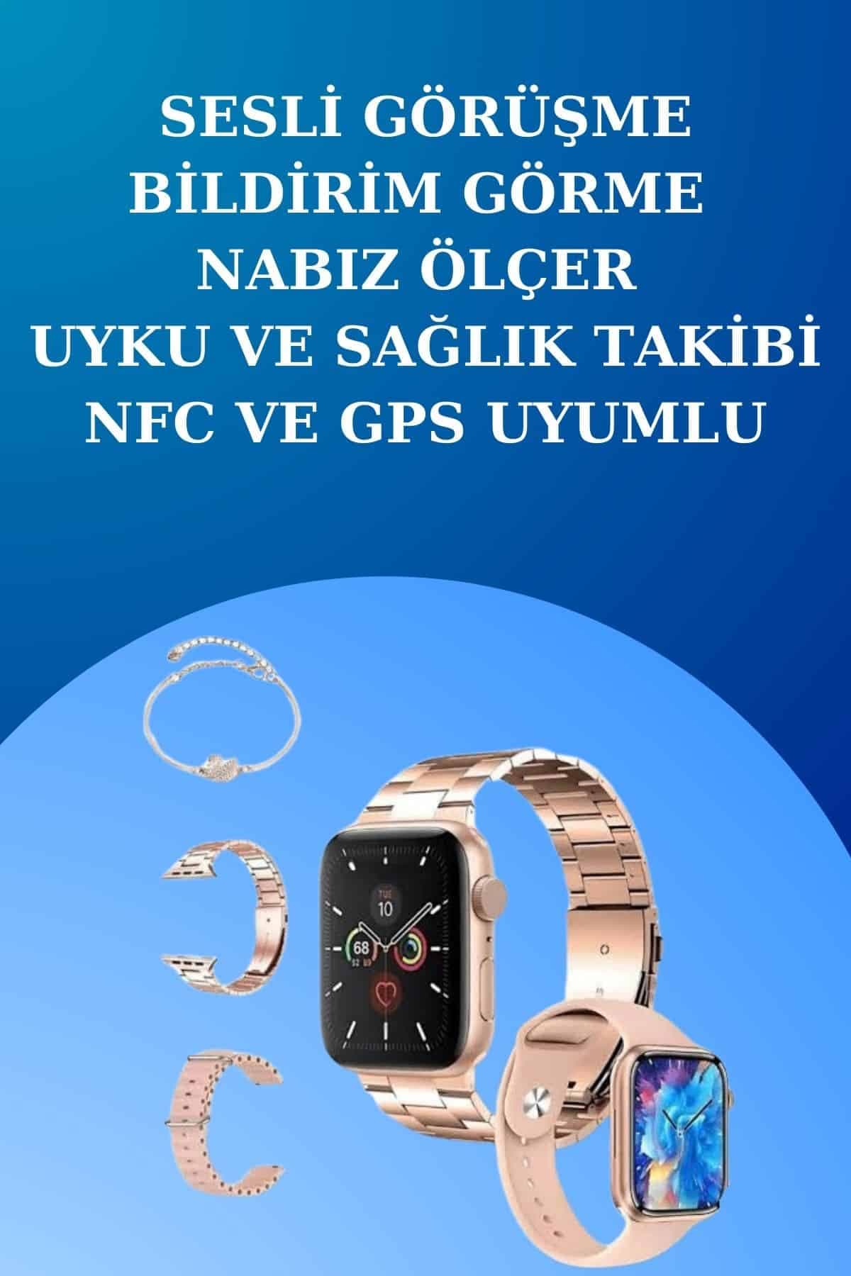3 Kordonlu Dokunmatik Ekran Akıllı Saat ve 2.Nesil Kablosuz Bluetooth Kulaklık ANC/ENC 4