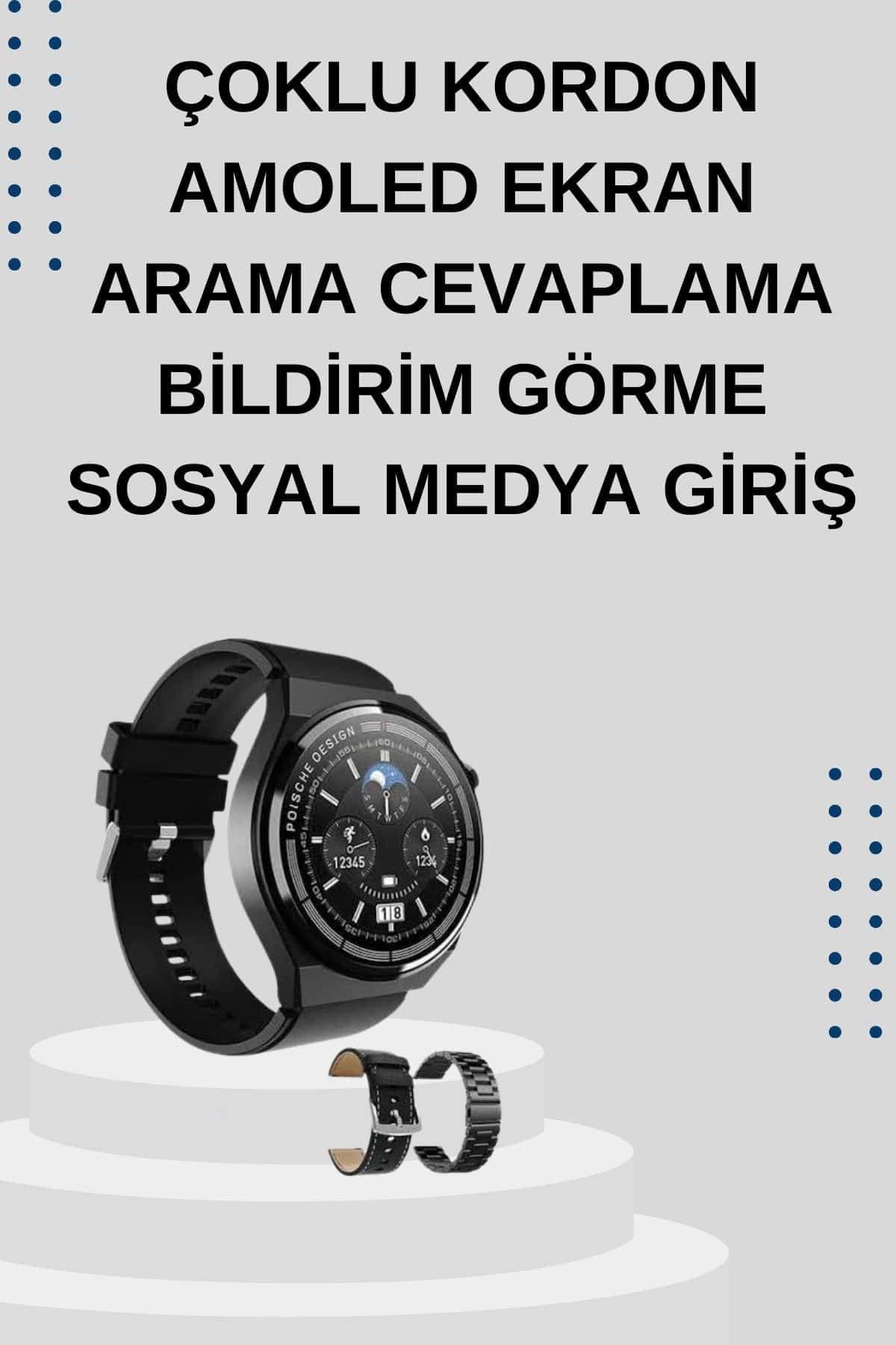 Yeni Nesil Sesli Görüşme Akıllı Saat ve Powerbank Çoklu Şarj Girişli Bluetooth Kulaklık Nabız Ölçer 5