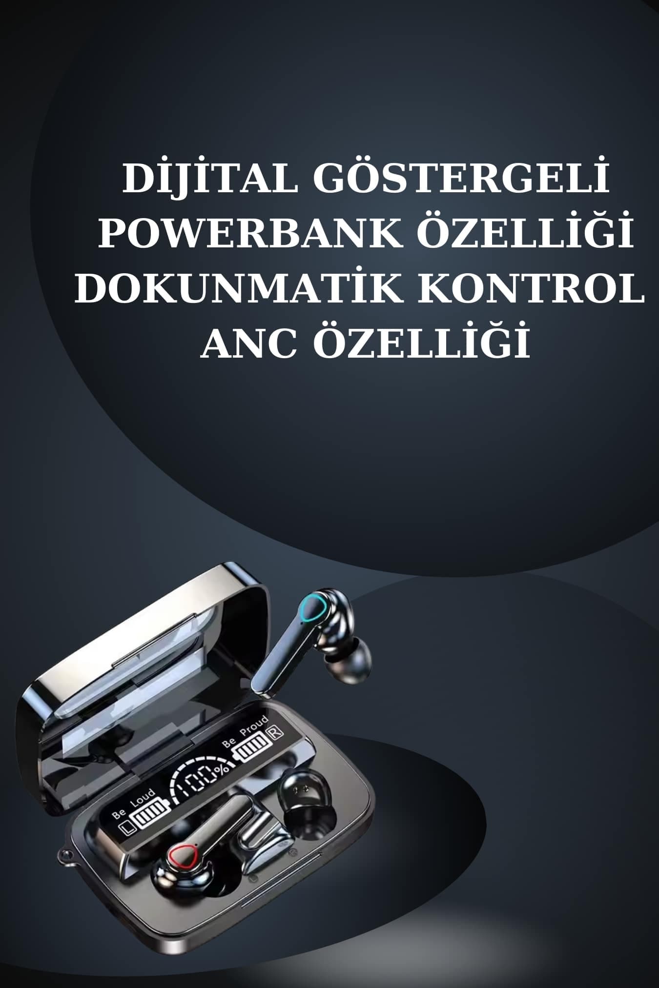 Dijital Göstergeli Powerbank Bluetooth Kulaklık ve Yeni Nesil Amoled Ekran Akıllı Saat 4