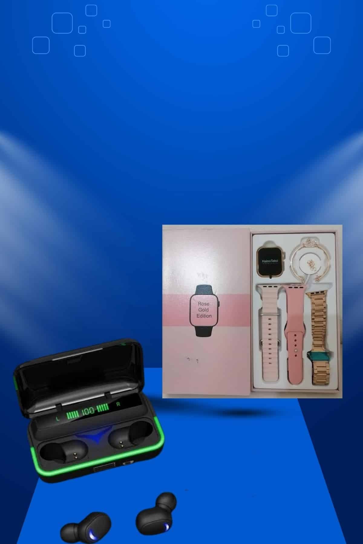 Kadınlara Özel Bileklik Hediyeli Akıllı Saat ve Dijital Göstergeli ANC Özellikli Bluetooth Kulaklık 6