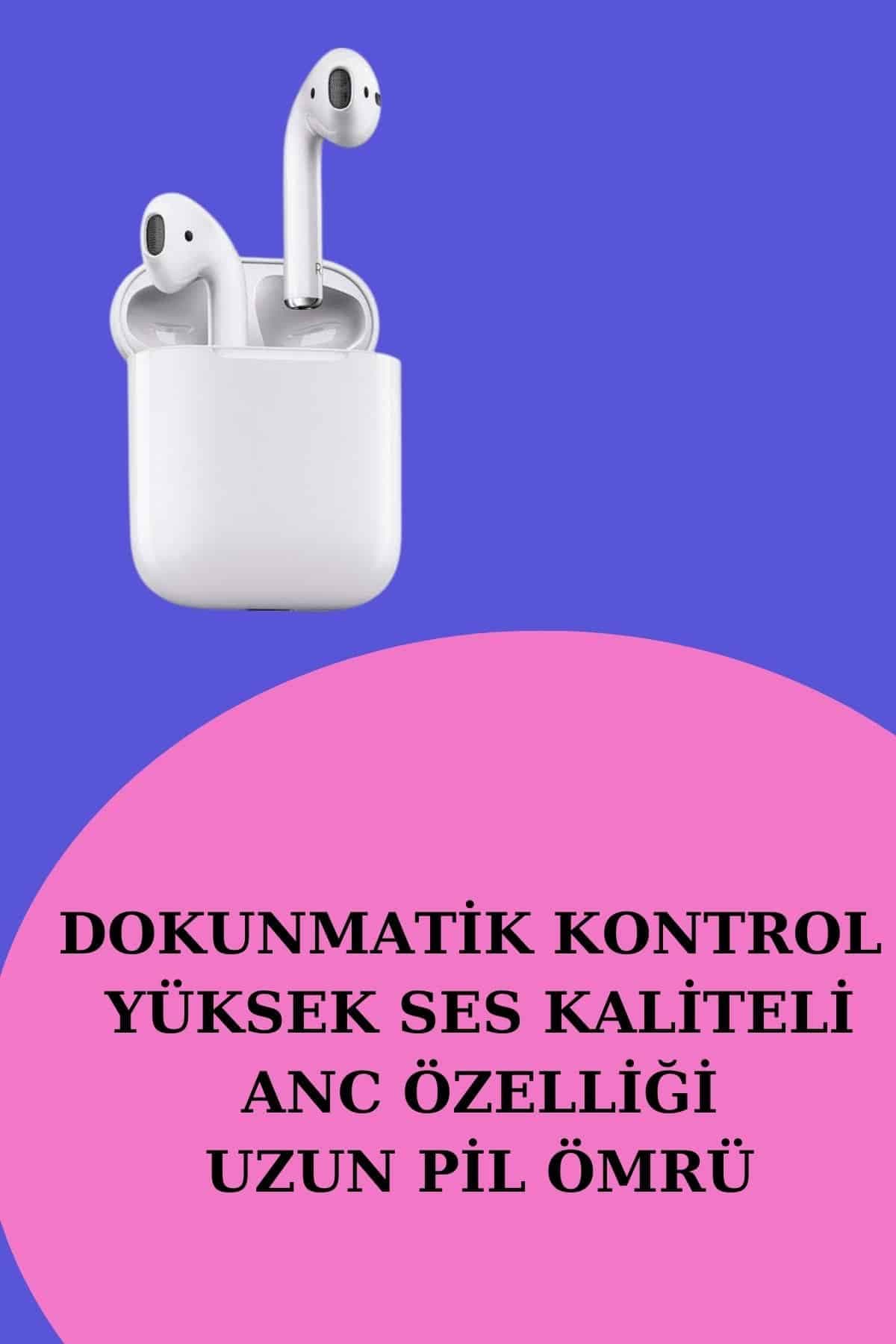 3 Kordonlu Dokunmatik Ekran Akıllı Saat ve 2.Nesil Kablosuz Bluetooth Kulaklık ANC/ENC 6