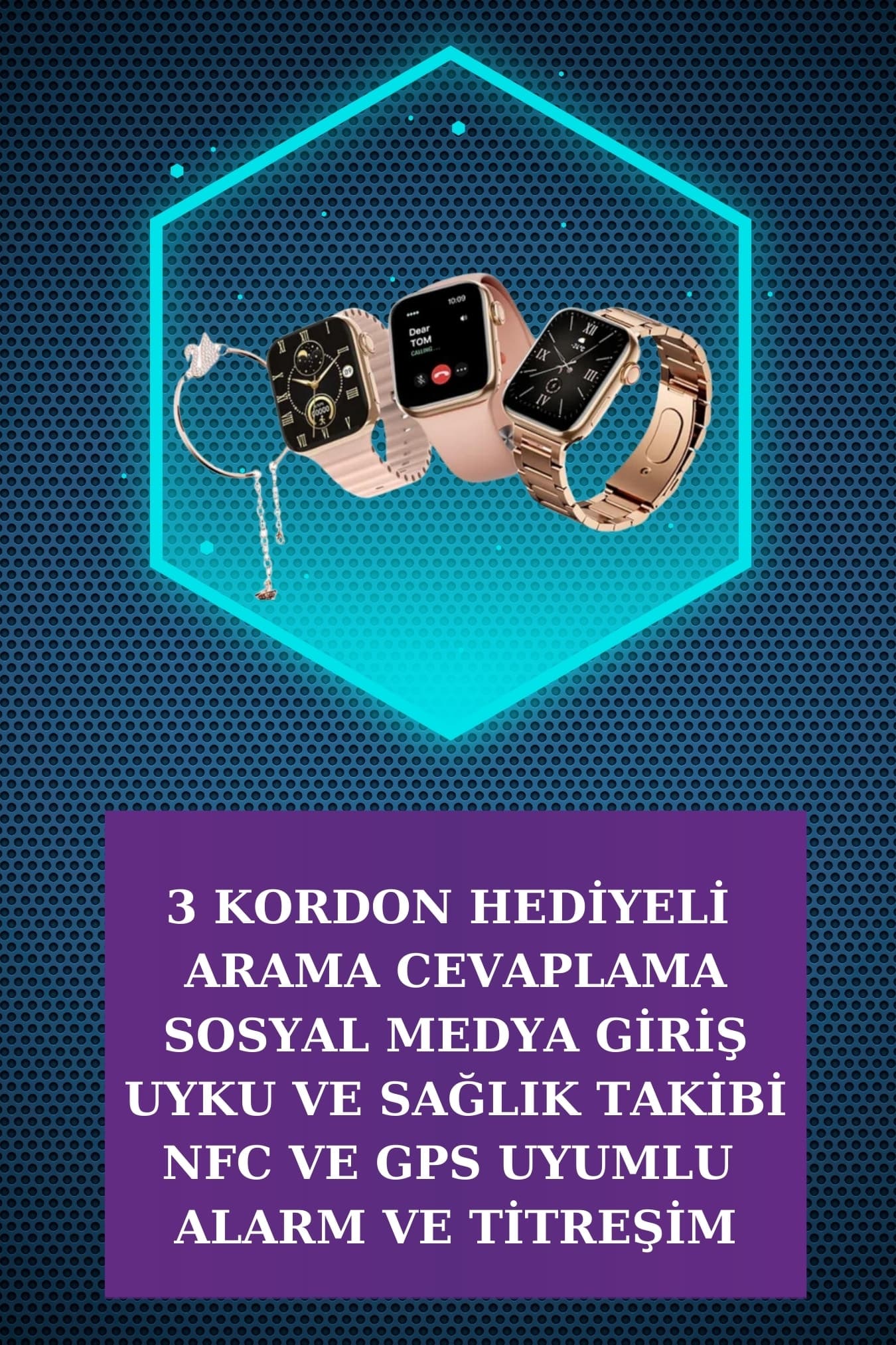 Dijital Göstergeli Powerbank Bluetooth Kulaklık ve Yeni Nesil Amoled Ekran Akıllı Saat 3