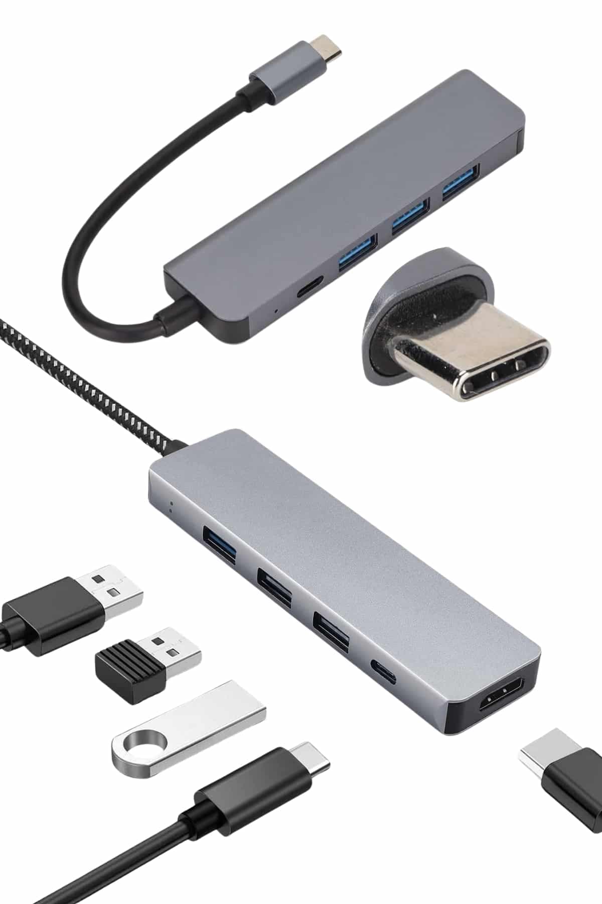 Çevirici Dönüştürücü Adaptör Macbook 3 In 1 Type-C To Hdmı USB 3.0 5