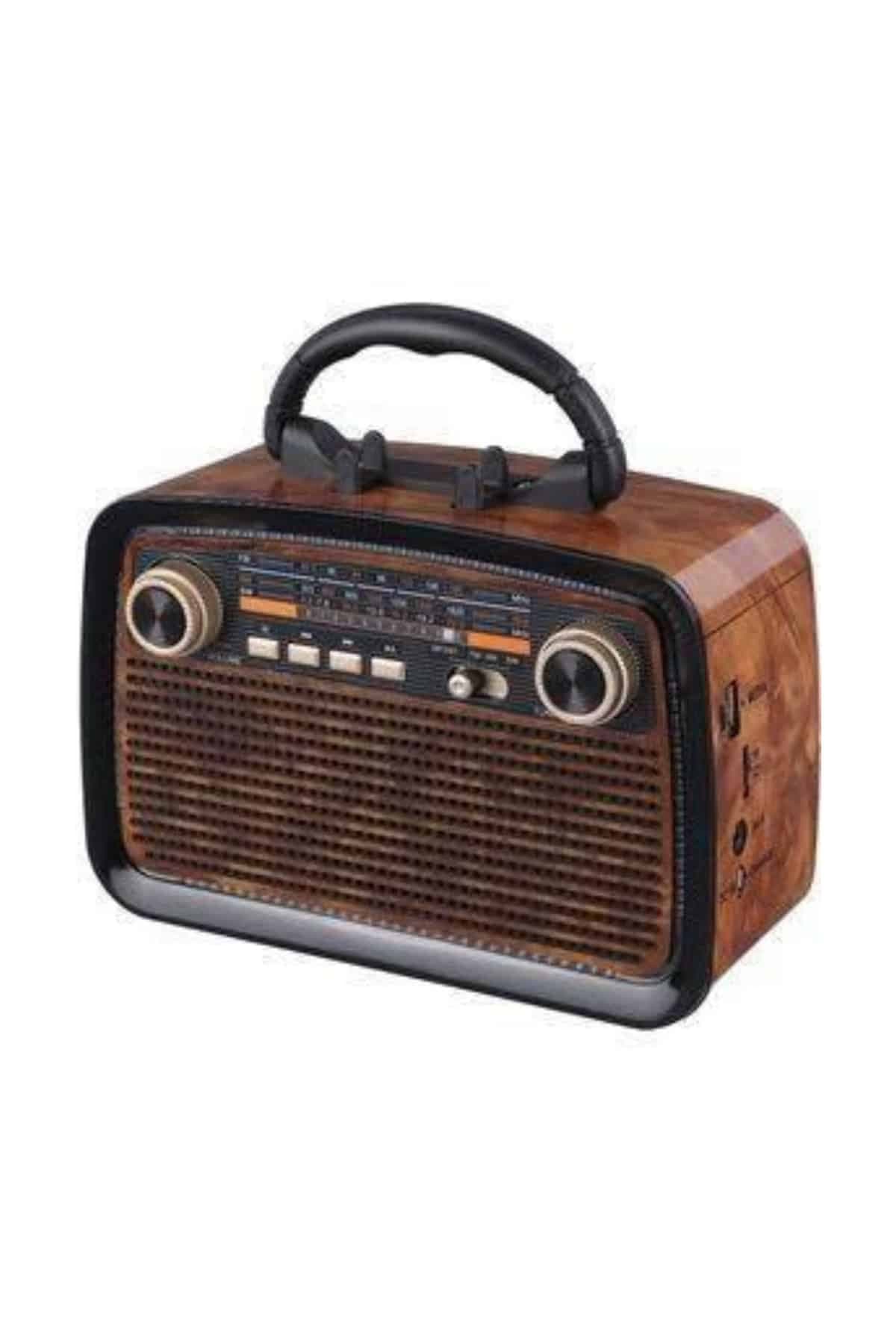 Müzik Kutusu Bluetooth Bağlantılı El Fenerli Nostaljik Tasarım Radyo 6