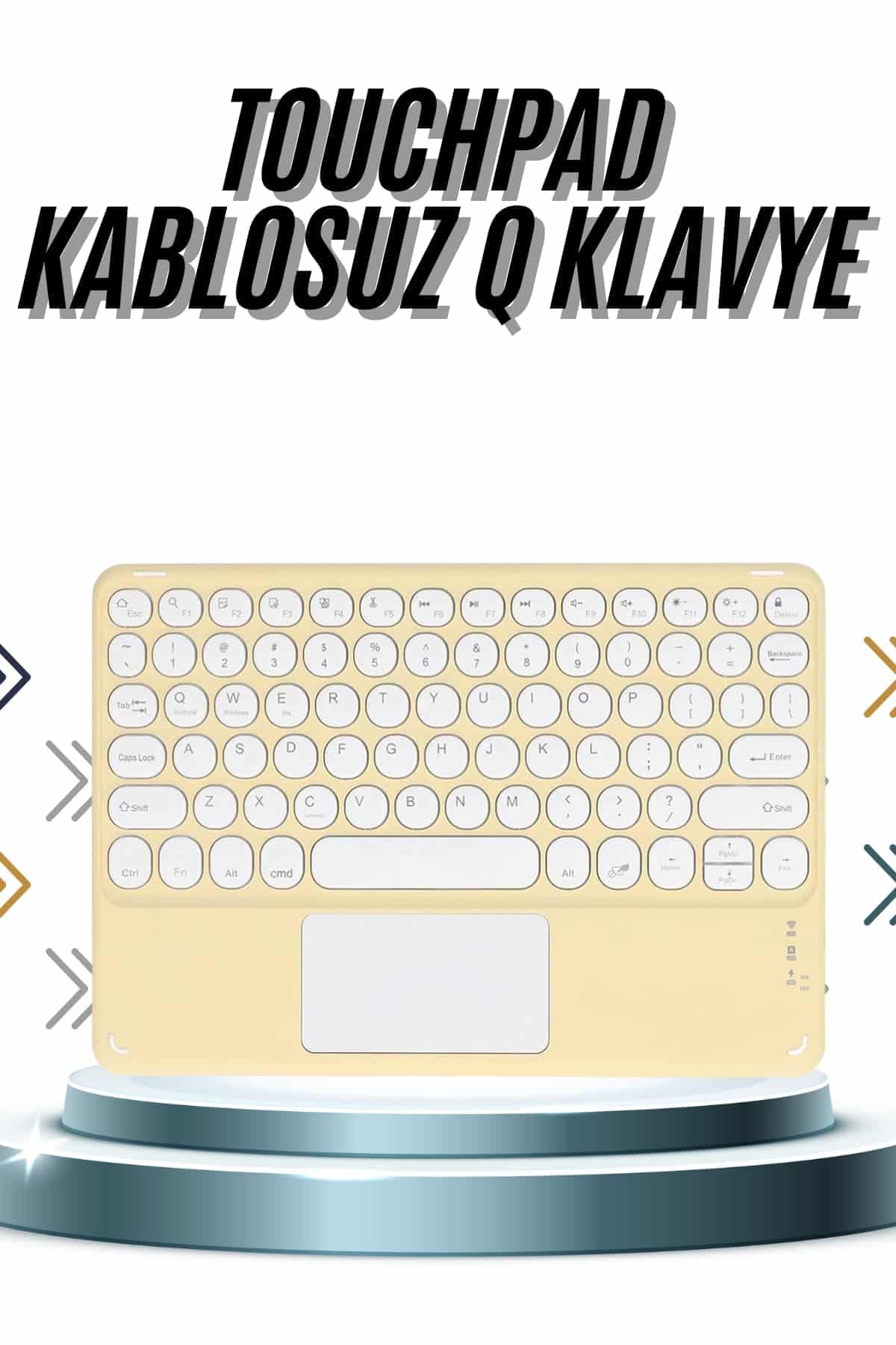 Android ve İOS Uyumlu Bluetooth Klavye Touchpad Slim Kablosuz Wifi Q Klavye