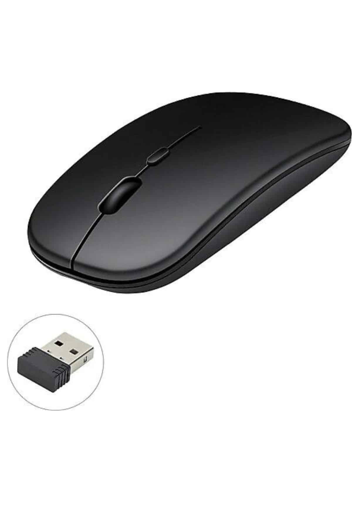 Kablosuz Mouse Fare Şarjlı Bluetooth Wireless Çift Modlu Sessiz 3