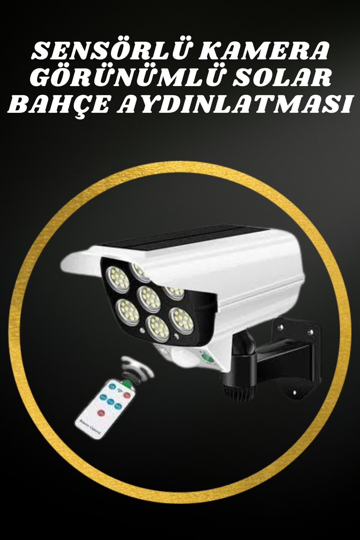 Solar Lamba Kamera Görünümlü Duvar Lambası Dönebilen Bahçe Aydınlatması 6