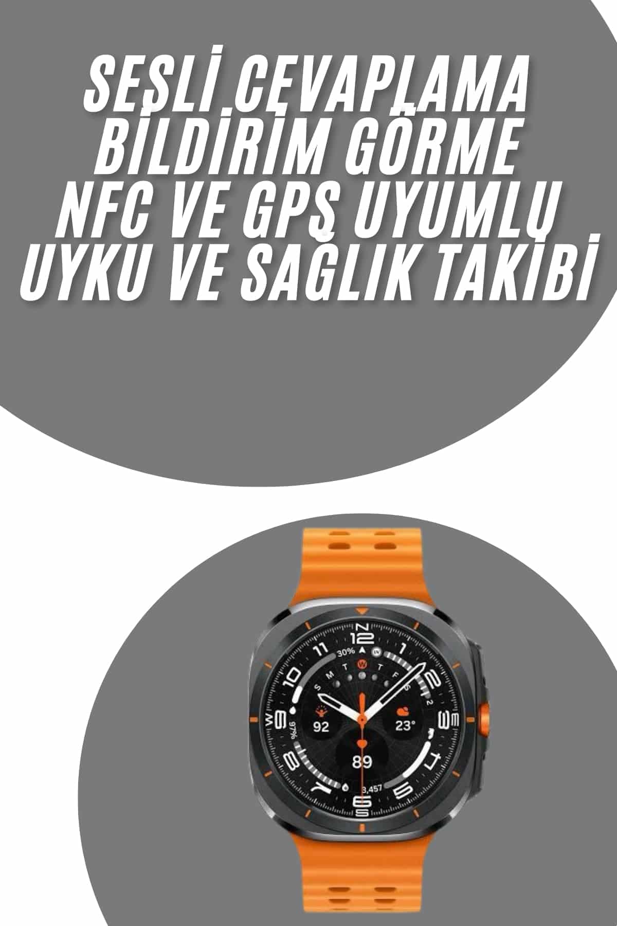 Tüm Telefonlara Uyumlu Akıllı Saat Uyku ve Sağlık Takibi Nabız Ölçer Adım sayar 3