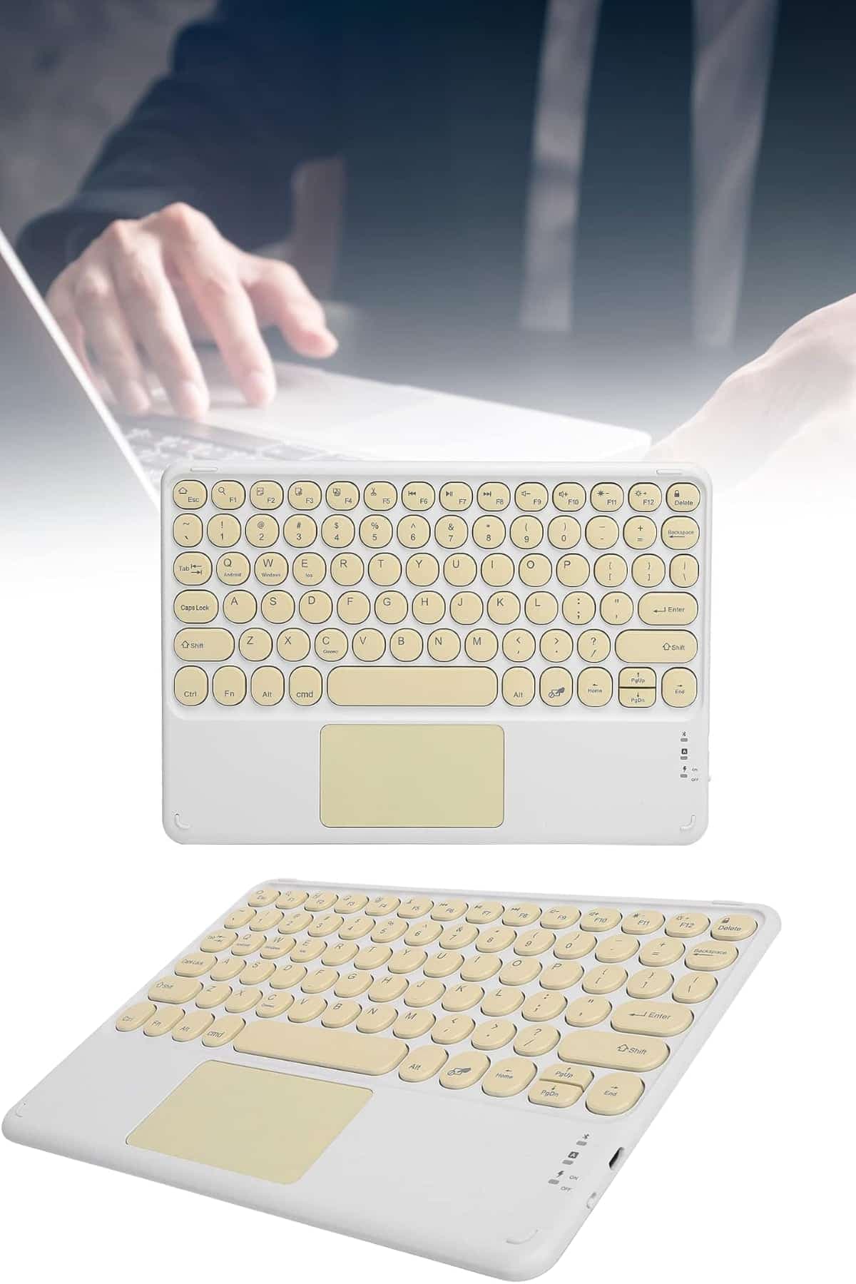 Android ve İOS Uyumlu Bluetooth Klavye Touchpad Slim Kablosuz Wifi Q Klavye 3