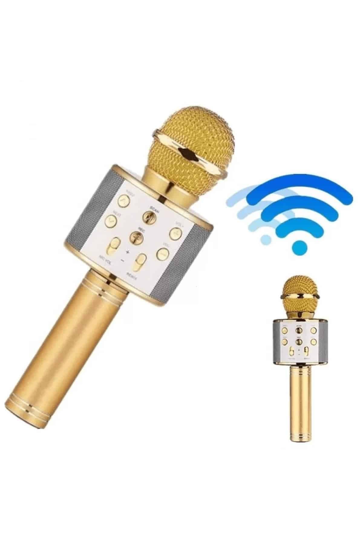 Bluetooth Hoparlör USB AUX SD Kart Kaoroke Mikrofon Uzun Pil Ömrü 3