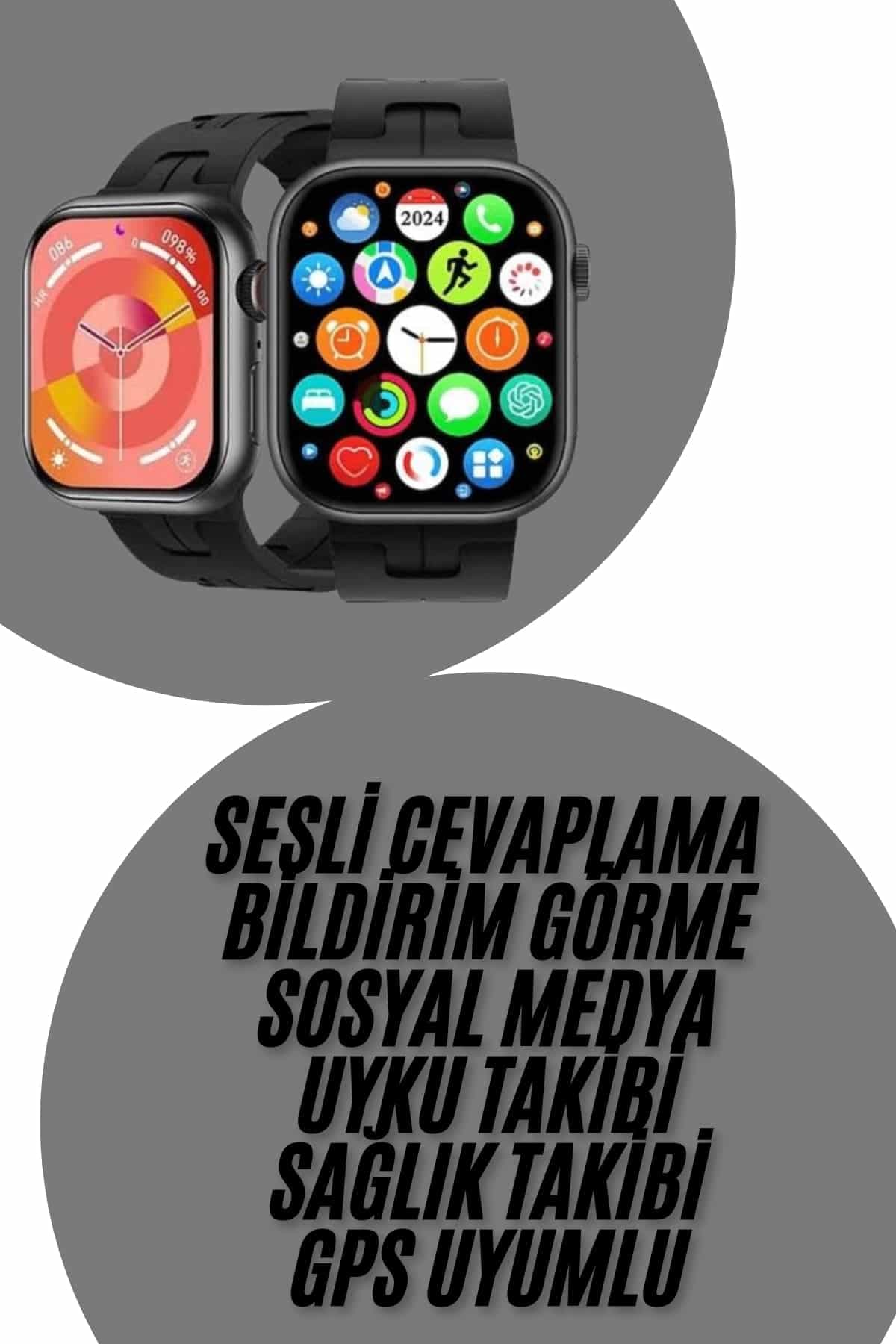 Yeni Nesil Akıllı Saat Çağrı Cevaplama Müzik Dinleme Plastik Kordon Mesaj Bildirimleri 3