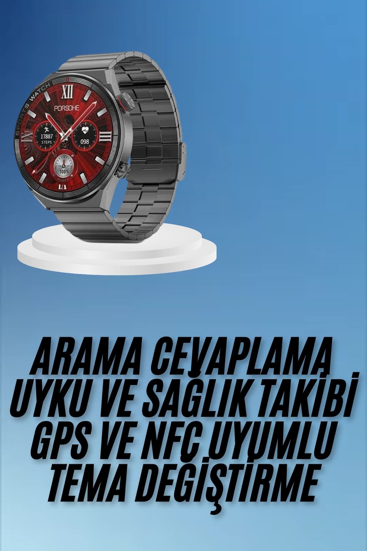 Çağrı Cevaplama Sesli Asistan Çoklu Dil Desteği 5.0 Bluetooth Akıllı Saat 3