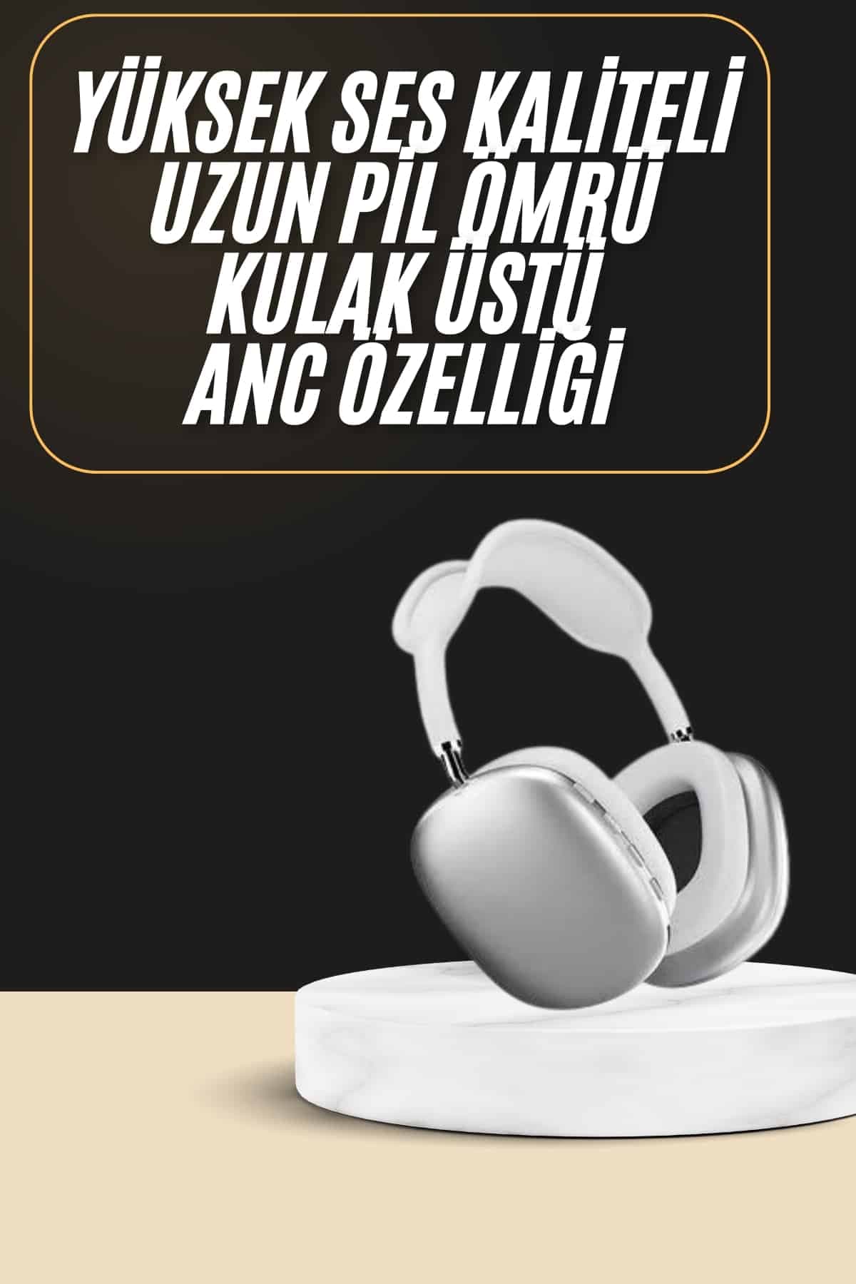 2025 Model Kulak Üstü Kablosuz Bluetooth Kulaklık Gürültü Azalta Uzun Pil 3