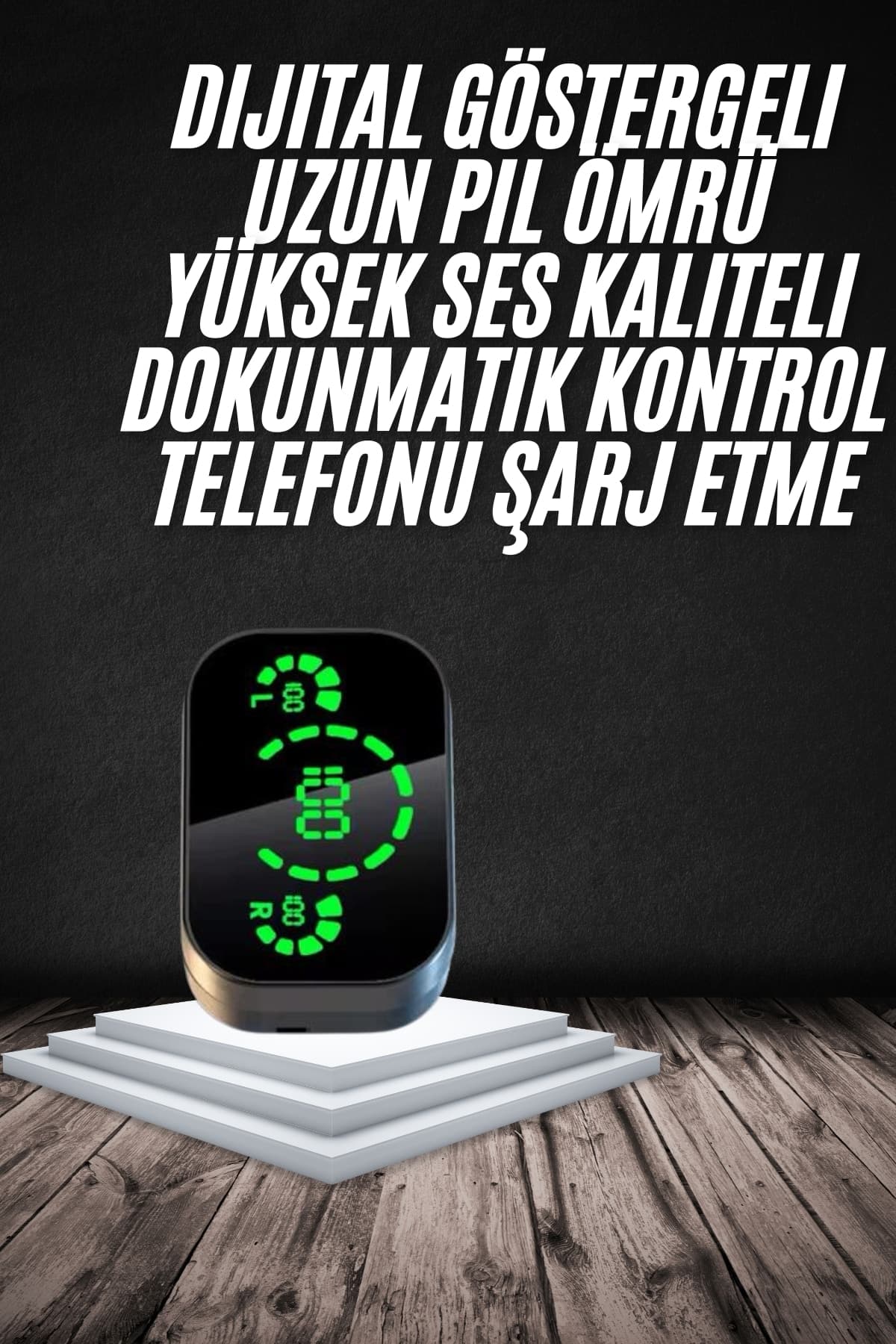 Yeni Nesil Bluetooth Kulaklık Çağrı Cevaplayabilen Dijital Göstergeli Powerbankli 3